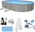 Belize 12-ft x 24-ft Oval 52-in Deep 6-in Top Rail Swimming Pool Package