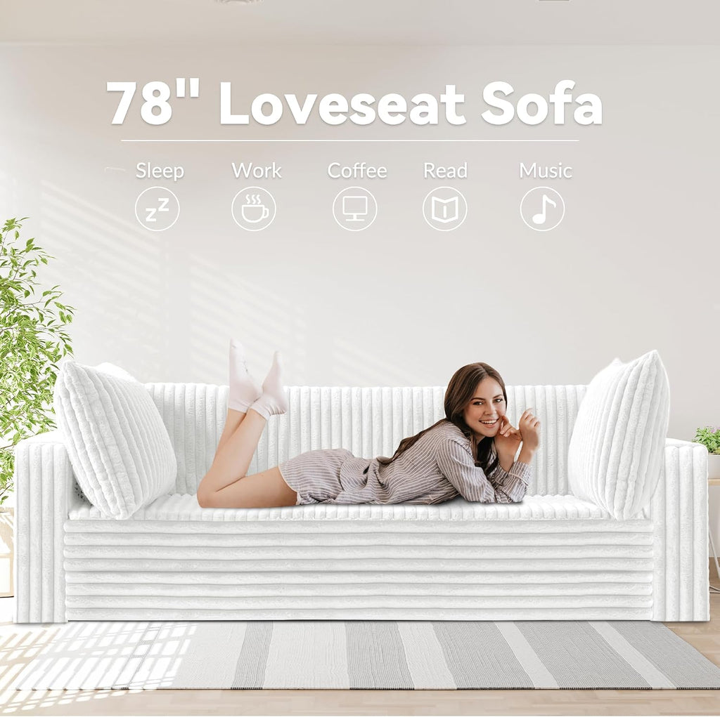 HABUTWAY Folding Sofa Bed, 2 in 1 Convertible Sleeper Chair with 2 Pillows, Portable Fold Out Chair Bed with Armrest, Comfy Floor Couch, Lazy Sofa for Living Room Bedroom Dorm Home Office, Beige