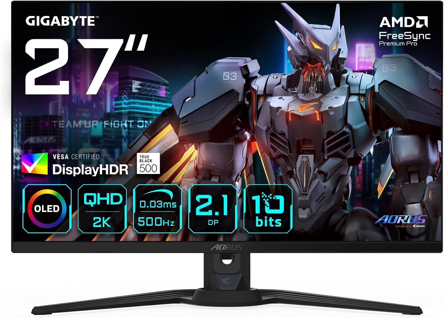 GIGABYTE Monitor 27' OLED Flat AORUS FO27Q5P OLED/0.03MS/500HZ/QHD