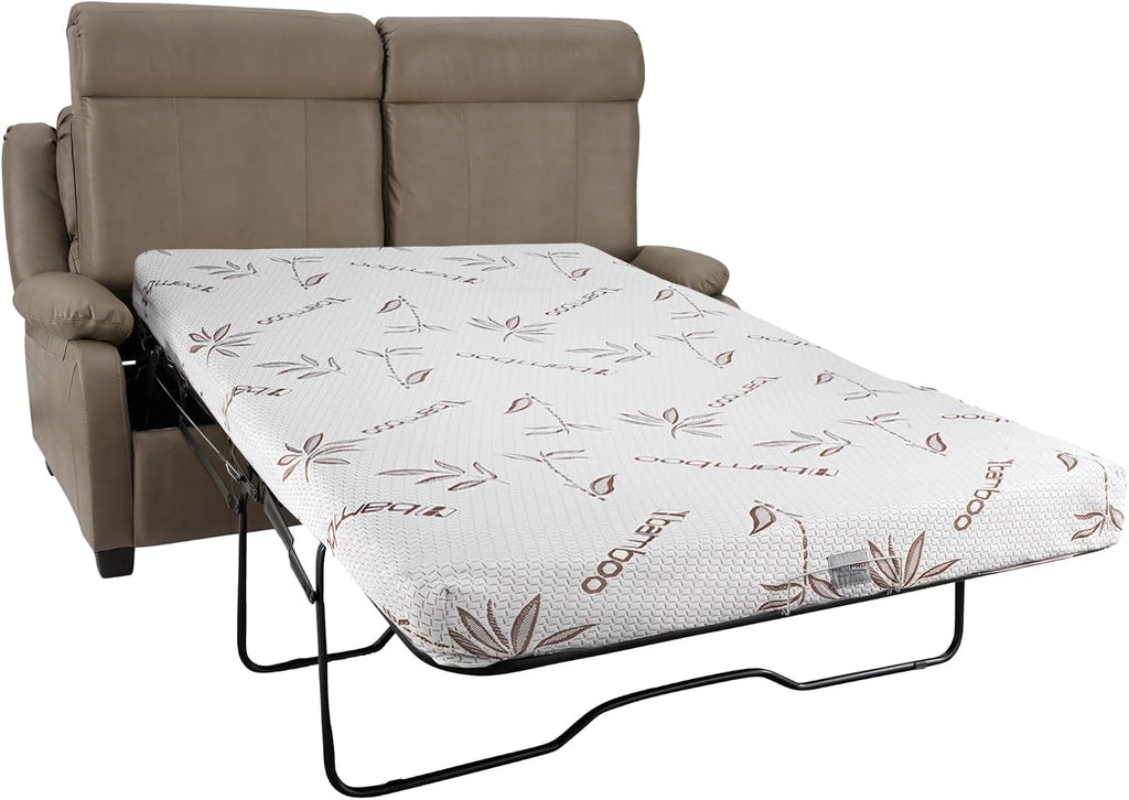 RecPro Charles Collection | 65' RV Hide A Bed Loveseat | Memory Foam Mattress | RV Sleeper Sofa | Pull Out Couch | RV Furniture | RV Loveseat | RV Living Room (Slideout) Furniture | Putty