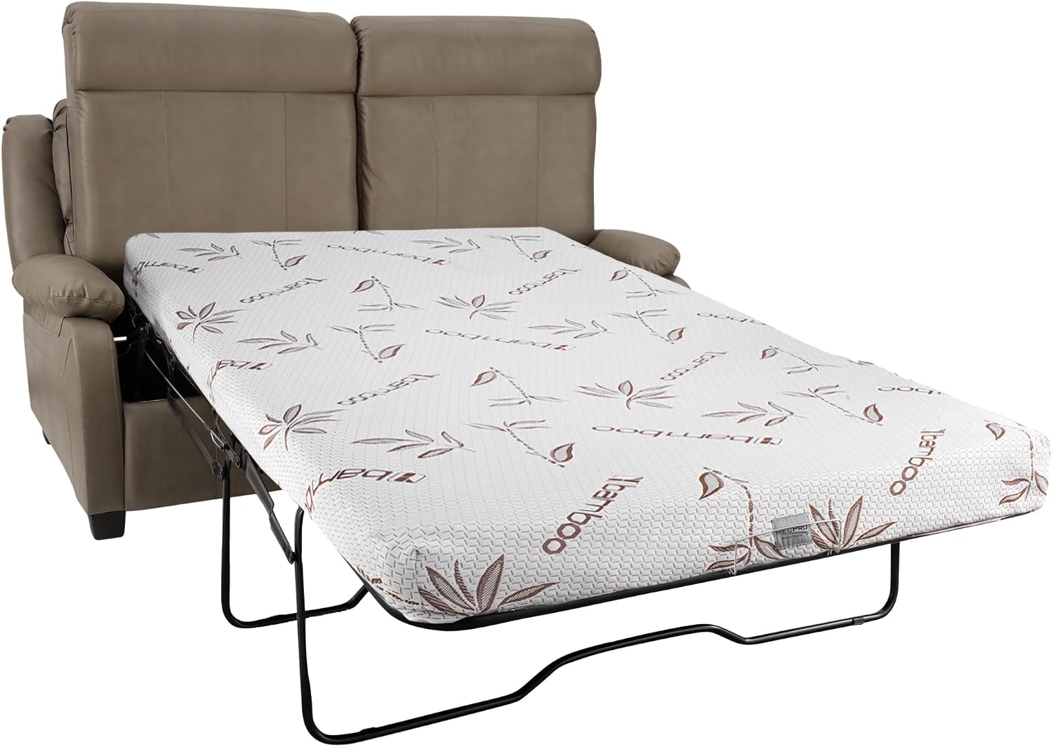RecPro Charles Collection | 65' RV Hide A Bed Loveseat | Memory Foam Mattress | RV Sleeper Sofa | Pull Out Couch | RV Furniture | RV Loveseat | RV Living Room (Slideout) Furniture | Putty