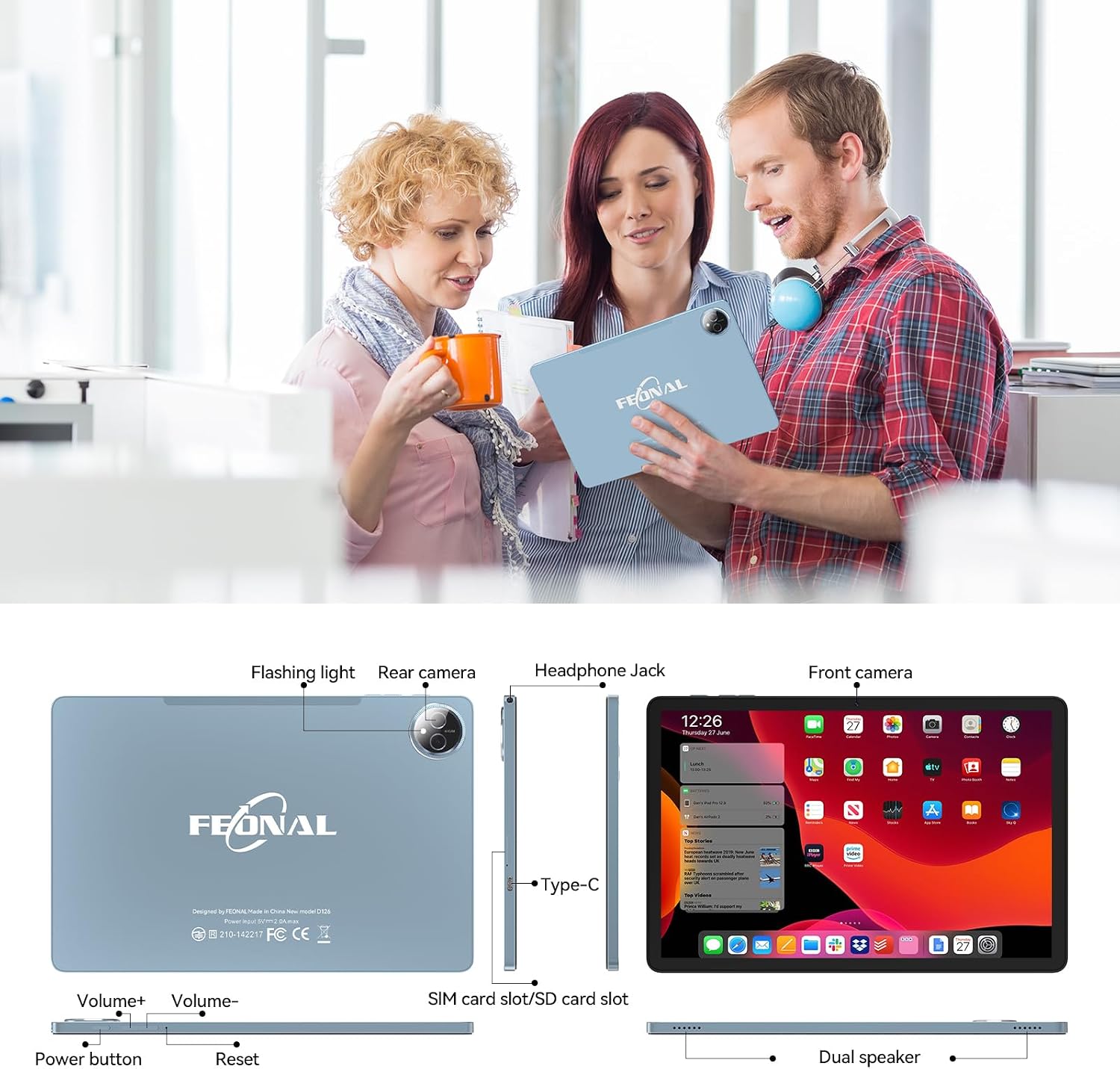 Tablet 11 inch Android 16 Tablet, 2026 Latest Update 128GB ROM 20GB RAM, 4G LTE Tablets, 5G WiFi+Cellular, Octa-Core MTK8786, 13+8 MP Rear and Front Camera,Incell FHD Screen, T-Mobile SIM Card Support
