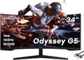 SAMSUNG 34' Odyssey G5 Ultra-Wide Gaming Monitor, 1000R Curved, 165Hz, 1ms, FreeSync Premium, WQHD, Black, with MTC HDMI Cable
