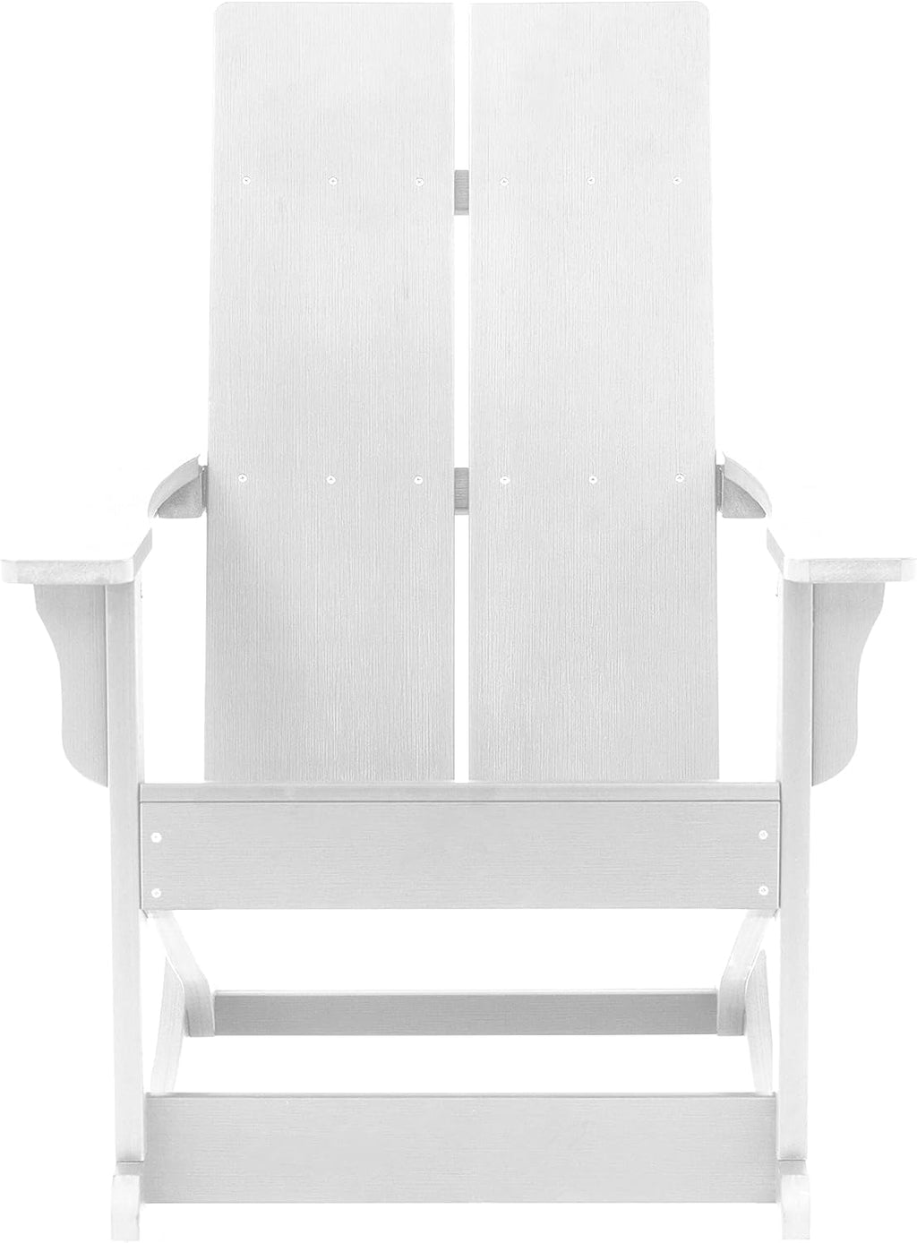 EMMA + OLIVER Harmon Adirondack Rocking Chair - White Poly Resin - Suitable for Indoor/Outdoor Use - All Weather Materials - Easy Assembly - 350 lb. Weight Capacity