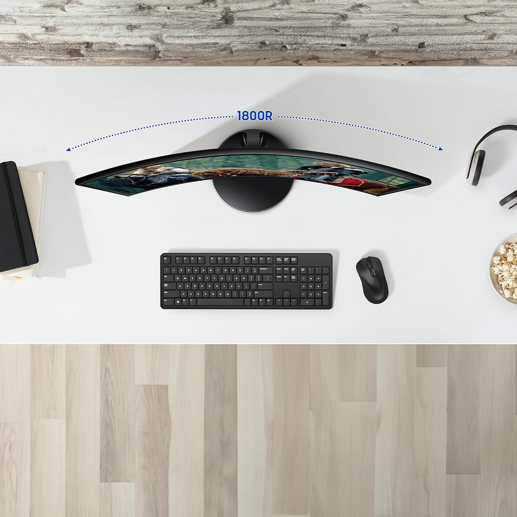 Samsung 27' Essential S3 (S36GD) Curved Monitor - FHD, 1800R Curved Screen, 100Hz, Eye Saver Mode, Game Mode, HDMI D-sub, LS27D36CGANXZA