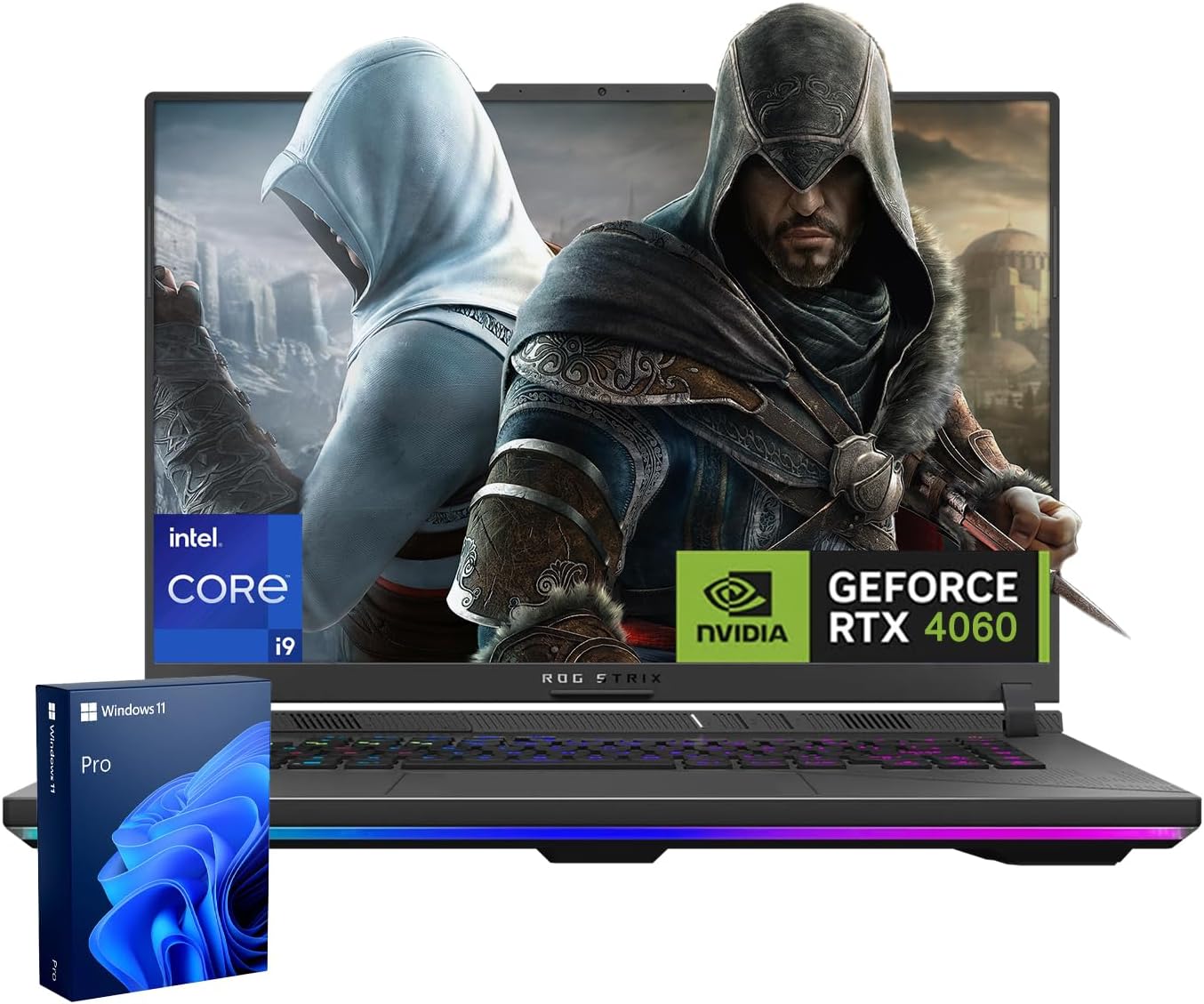 ASUS ROG Strix G16 VR-Ready Gaming Laptop, 16' QHD+ 240Hz, Intel i9-14900HX, NVIDIA GeForce RTX 4060, 64GB DDR5, 4TB SSD, RGB Backlit Keyboard, Webcam, WiFi 6, Windows 11 Home, Grey