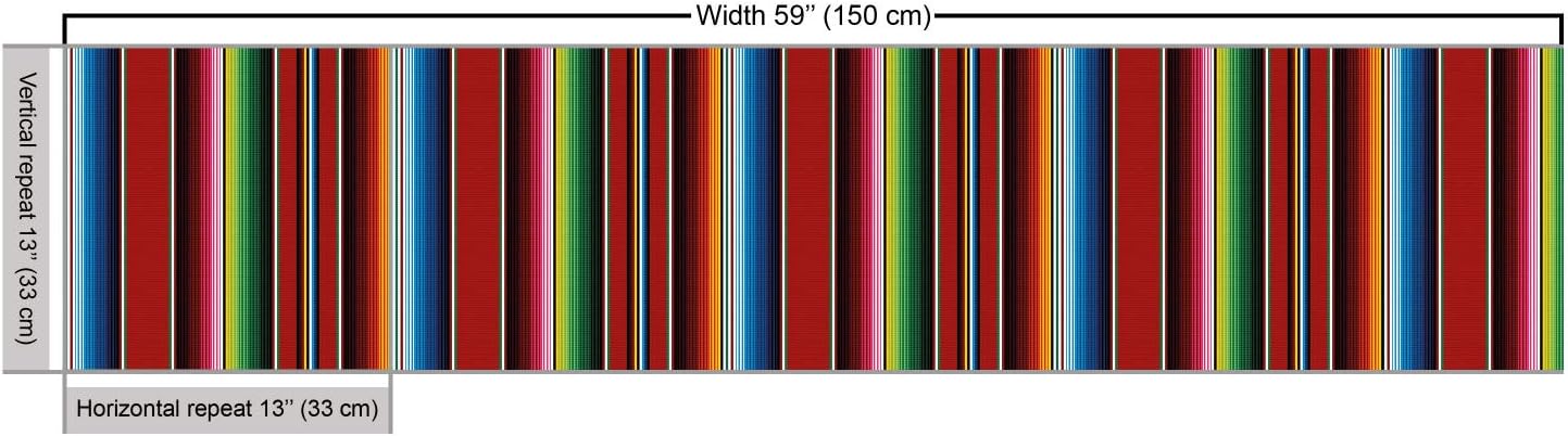 Ambesonne Cinco de Mayo Fabric by The Yard, Mexican Serape Colorful Stripes Vertical Lines Latino Design Illustration, Decorative Fabric for Upholstery and Home Accents, 10 Yards, Maroon Green