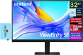 Samsung 32' ViewFinity S8 (S80UD) 4K UHD VA Monitor with HDR10, Built-in KVM Switch, USB-C, Anti Glare, Flicker Free, VESA Mount (100 mm), Displayport, HDMI & DKZ Port Expander, Black (LS32D802UANXGO)