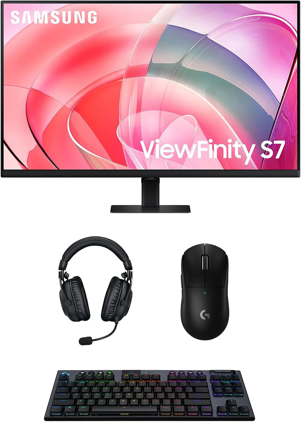 Samsung LS37D700EANXZA 37' S70D ViewFinity 4K UHD High Resolution Monitor with PRO-X-2-LIGHTSPEED Headset, G915 Keyboard, and PRO-X-2-SUPERLIGHT Mouse (2025)