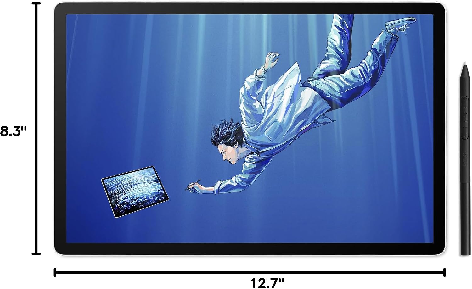 Wacom MovinkPad Pro 14, Android Mobile Drawing Tablet, 14' OLED No Computer Needed, Battery-Free Slim Pro Pen 3, 12GB RAM/256GB Storage, Anti-Glare Matte Screen, All-In-One Portable Digital Art Tablet