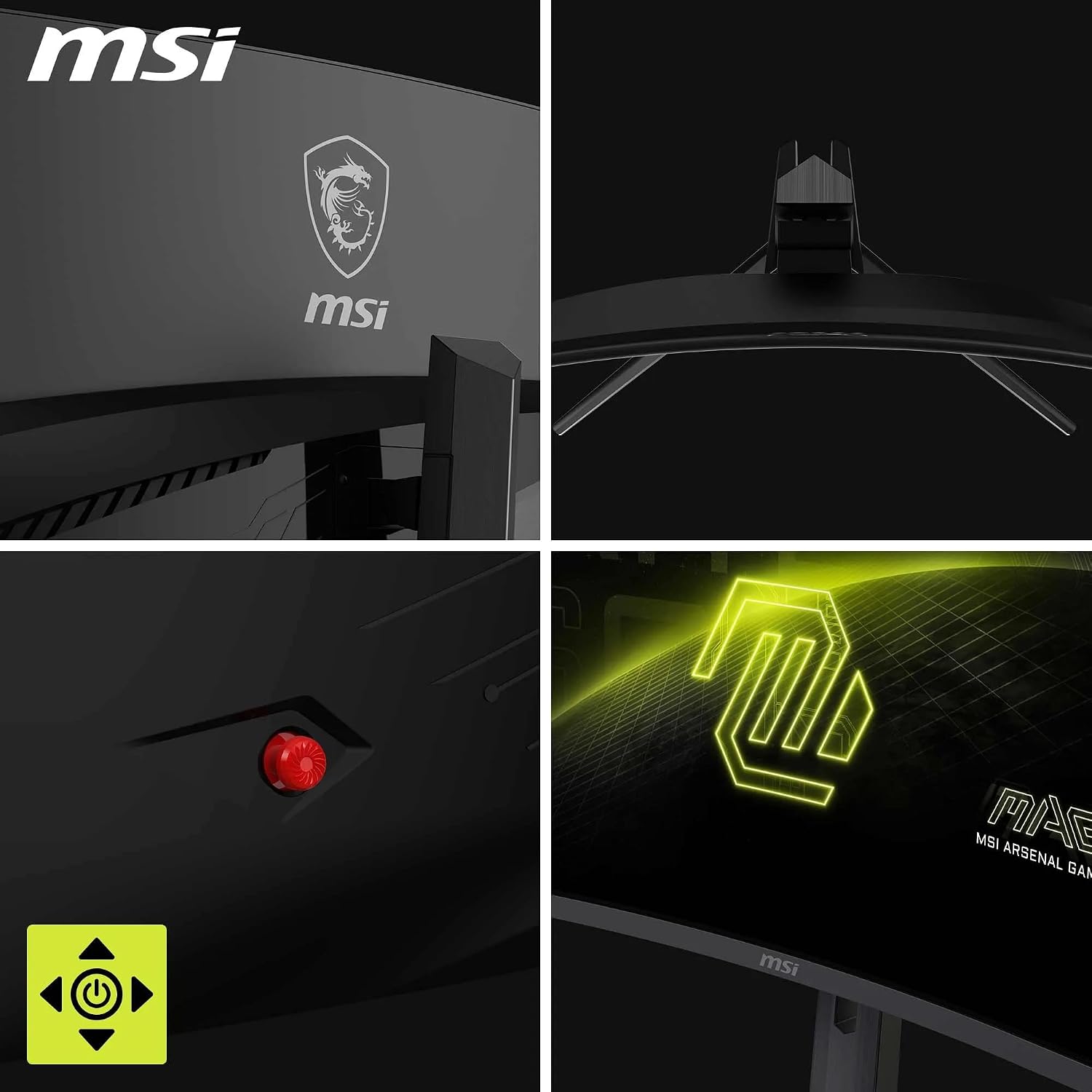 MSI MAG 321CUPDF Curved 32' UHD Gaming Monitor - Rapid VA 1500, 3840x2160, Dual-Mode / 0.5ms, 16:9, Adaptive Sync - DisplayPort 1.4a, HDMI 2.1, USB Type-C (DP Alt. with PD 15W)