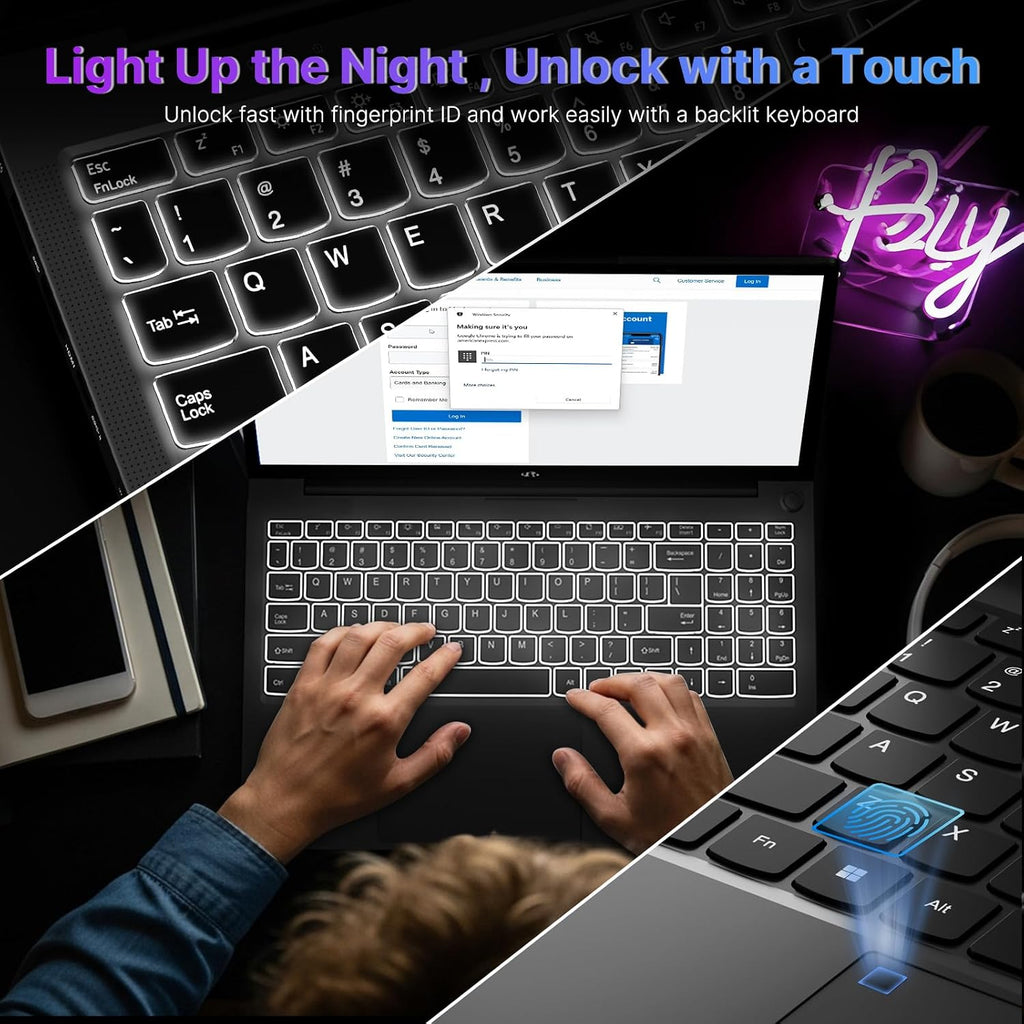 NIMO 17.3' Business-Laptop Ryzen 9 8945HS, 32GB RAM 2TB SSD, Radeon 780M, 54W Max TDP, 75Wh Battery, USB-C 4.0, PD 100W, Backlit Keyboard, Fingerprint Unlock, FHD Laptop for Gaming Student Office