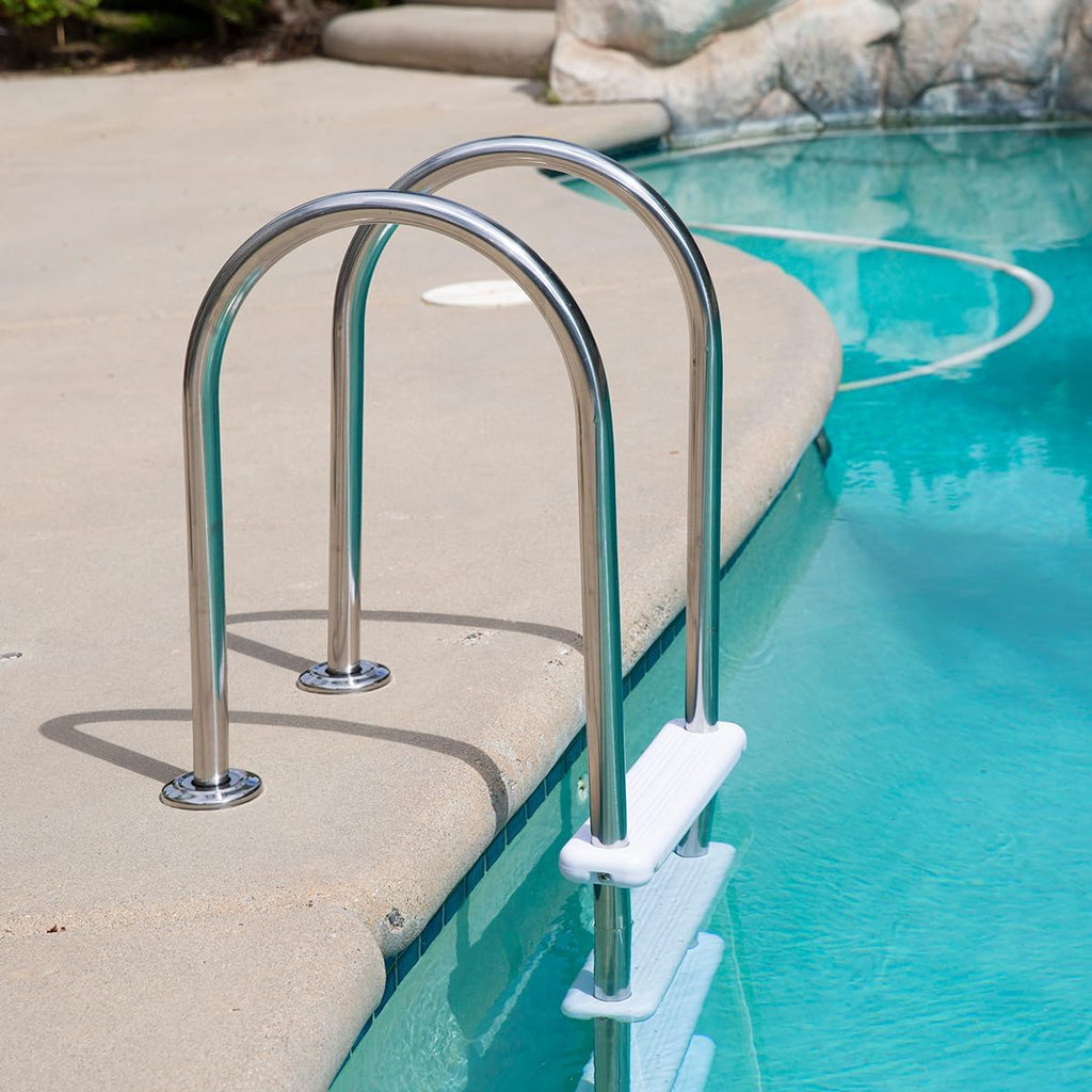 XtremepowerUS 5-Step Swimming Pool Ladder, Non-Slip Steps Ladder for In-Ground Stainless Steel Step for Indoor/Outdoor Pool, (5 Step)