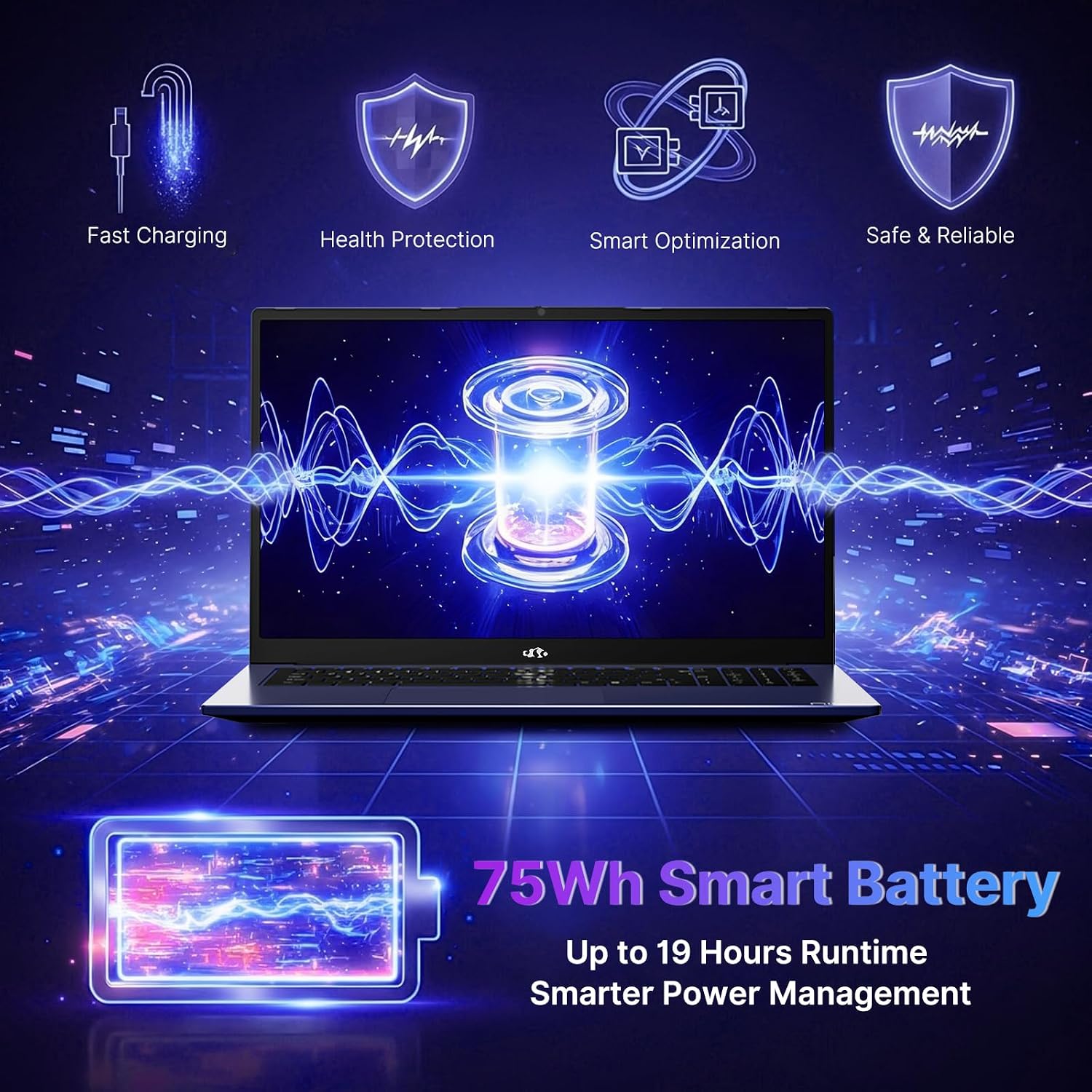 NIMO 17.3' Business-Laptop Ryzen 9 8945HS, 32GB RAM 2TB SSD, Radeon 780M, 54W Max TDP, 75Wh Battery, USB-C 4.0, PD 100W, Backlit Keyboard, Fingerprint Unlock, FHD Laptop for Gaming Student Office