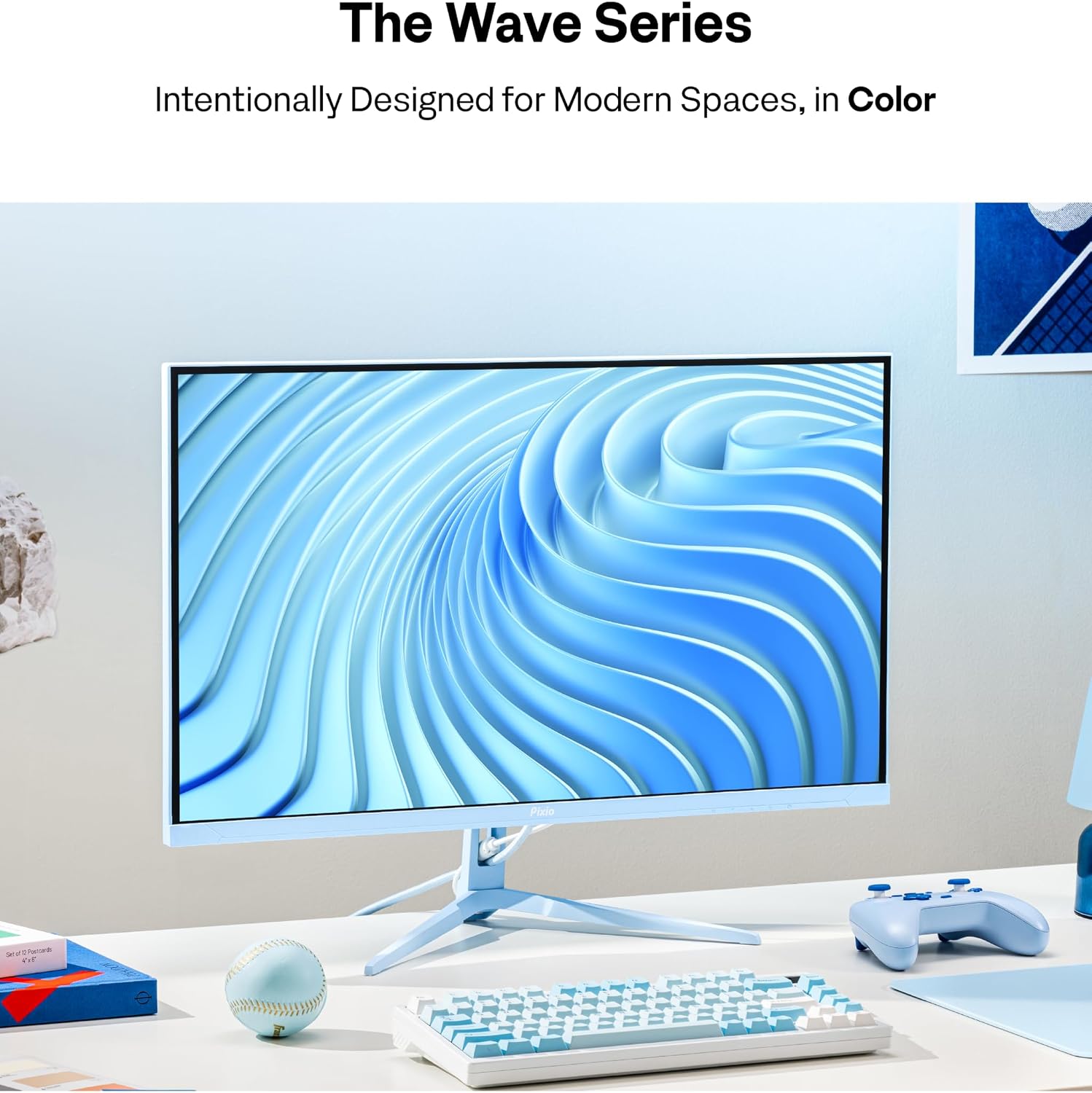 Pixio PX246 Wave Blue 24 inch 120Hz Refresh Rate FHD 1080p Resolution IPS Panel 4ms GTG Response Time Gaming Monitor with Adaptive Sync