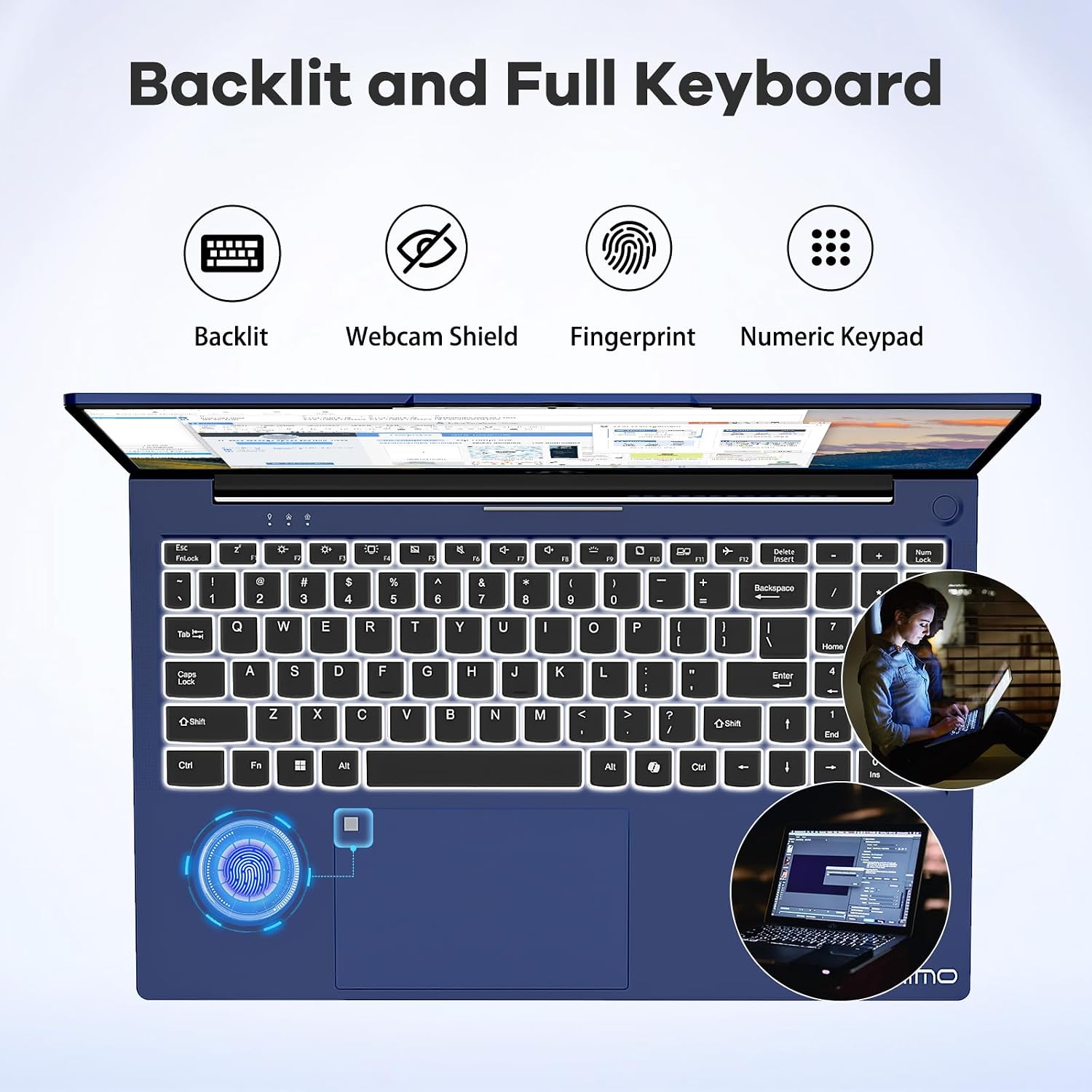 NIMO 15.6' FHD lPS-Business-Laptop, 8 Cores Intel i5-12450H 32GB RAM 1TB SSD (Beat i7-11800H, Up to 4.4 GHz) Student Computer with 100W Type-C Fingerprint Backlit Keyboard (Renewed)