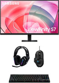 Samsung LS37D700EANXZA 37' S70D ViewFinity 4K UHD High Resolution Monitor with G733 Headset, G515 Keyboard, and G502 Mouse (2025)