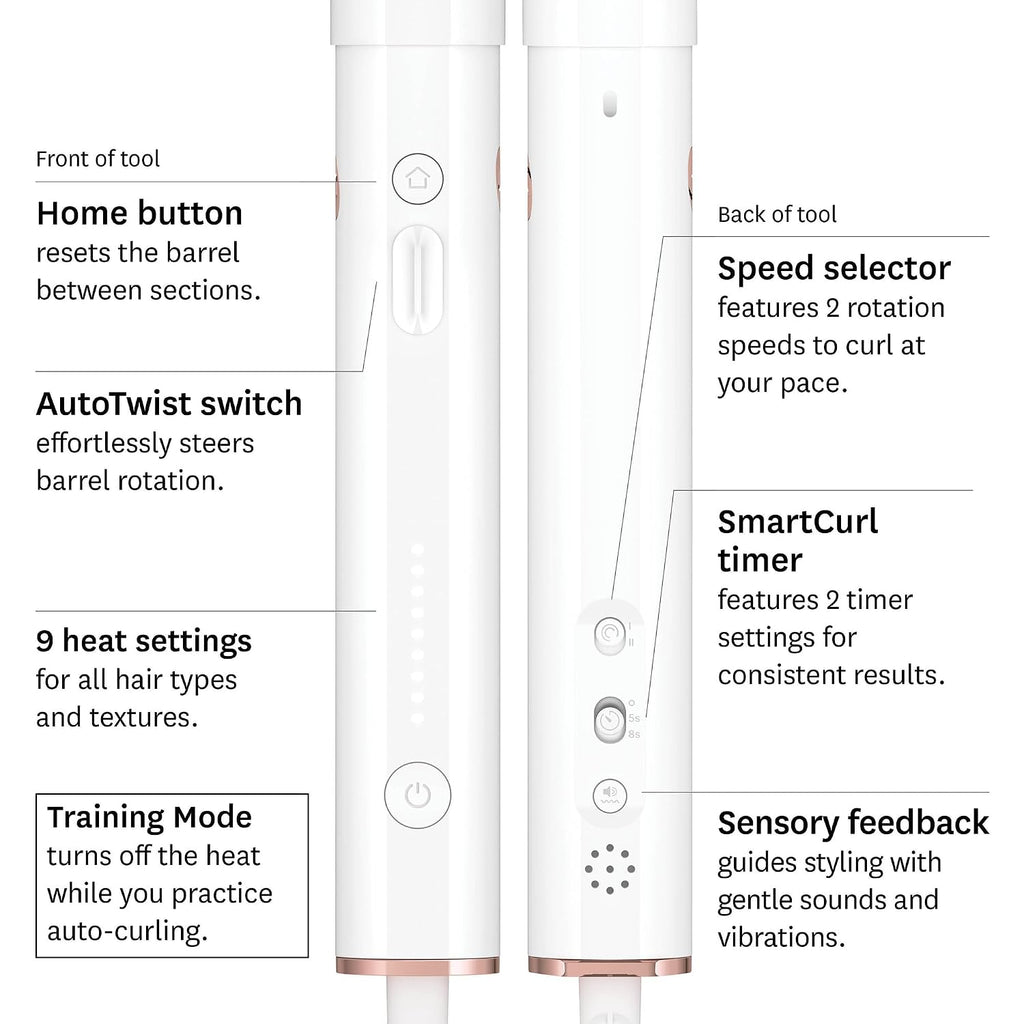 T3 CurlWrap Automatic Rotating Curling Iron with Longer Barrel, 2 Timer Settings, 9 Heat Settings, Auto-Rotating Ceramic Barrel and Ion Generator for Fast, Easy Curls and Waves on All Hair Types