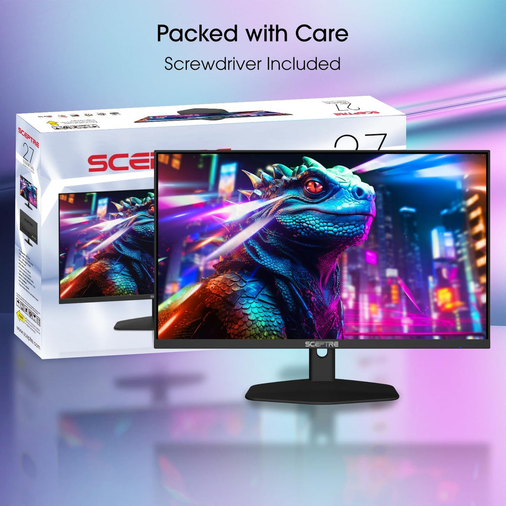 Sceptre 27-inch IPS Prime Eye Care Monitor 100Hz DisplayPort HDMI and USB-C 100% sRGB Build-in Speakers, Machine Black 2025 (E275W-FP100T)