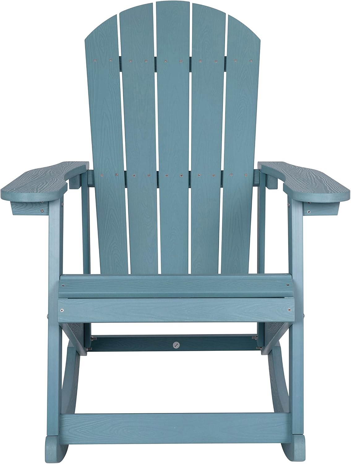 Flash Furniture Savannah Poly Resin Wood Adirondack Rocking Chair - All Weather Sea Foam Polystyrene - Stainless Steel Hardware - Set of 2