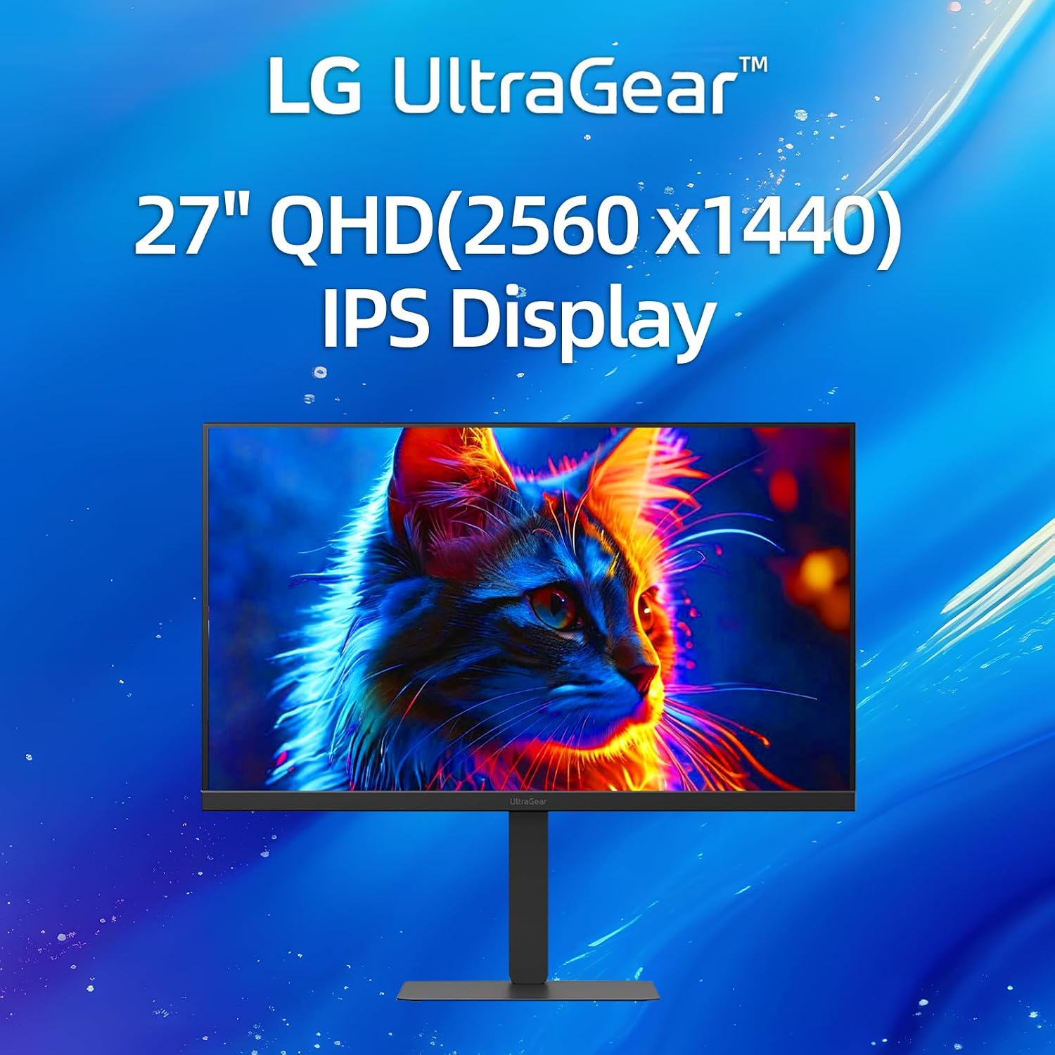 LG 27' Ultragear QHD Gaming Monitor, 300Hz, 1ms, NVIDIA G-Sync, AMD FreeSync Premium, VESA DisplayHDR 400, DisplayPort, HDMI 2.1, USB Type-C, Tilt/Height/Swivel/Pivot Adjustment Stand, Black