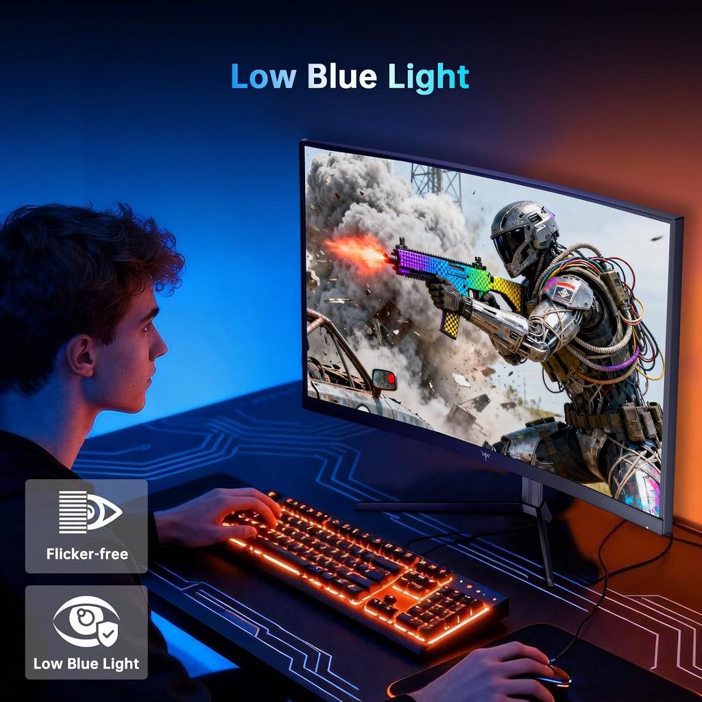 KTC 24 Inch 240Hz Curved Gaming Monitor, FHD 1080p 1500R 1ms Computer Monitor, Adaptive Sync, 3000:1 Contrast, HDR Support, HDMI 2.0 & DP 1.4, Low Blue Light, Tilt, VESA, H24S17P