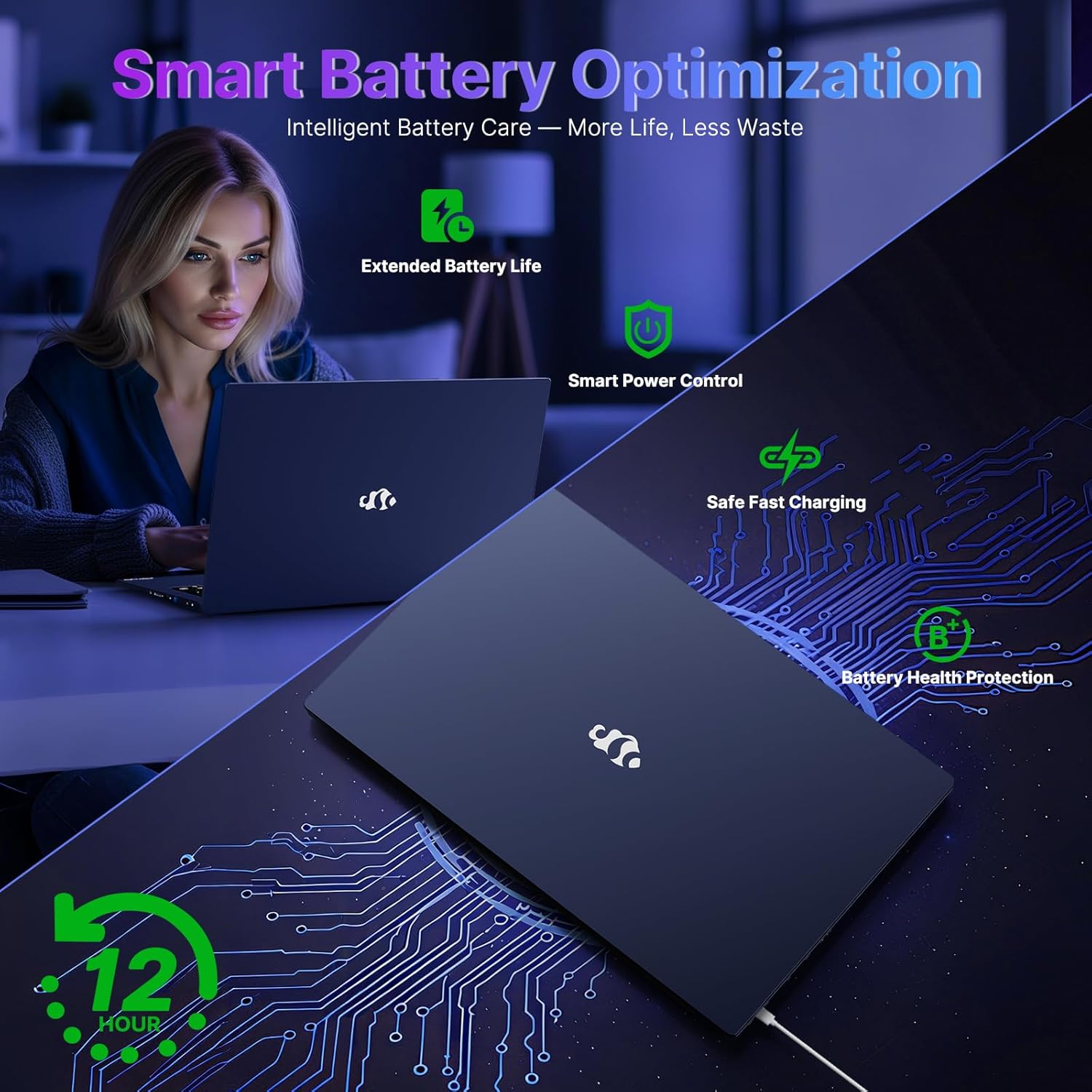 NIMO 17.3' Business-Laptop Ryzen 9 8945HS, 32GB RAM 2TB SSD, Radeon 780M, 54W Max TDP, 75Wh Battery, USB-C 4.0, PD 100W, Backlit Keyboard, Fingerprint Unlock, FHD Laptop for Gaming Student Office