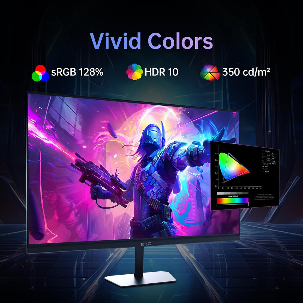 KTC 24.5 Inch Gaming Monitor, 180Hz (Up to 200Hz) Monitor FHD, Fast IPS 1080P 1ms, 128% sRGB HDR10, Freesync HDMI x 2 /DP x 1, VESA Tilt Adjustable Xbox PS5 Switch (HDMI Cable Included)