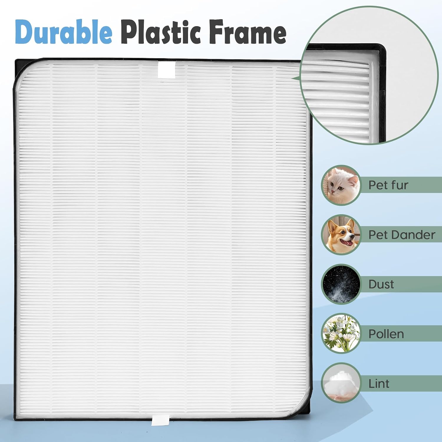AD3500 Air Purifier Filters Replacement Set Compatible with AD3000 AD3500 AD3500i AD3000M AD3000Pro (2 High-Efficiency Filter, 2 Carbon Filters and 6 Pre-Filters) 10Pack Filter