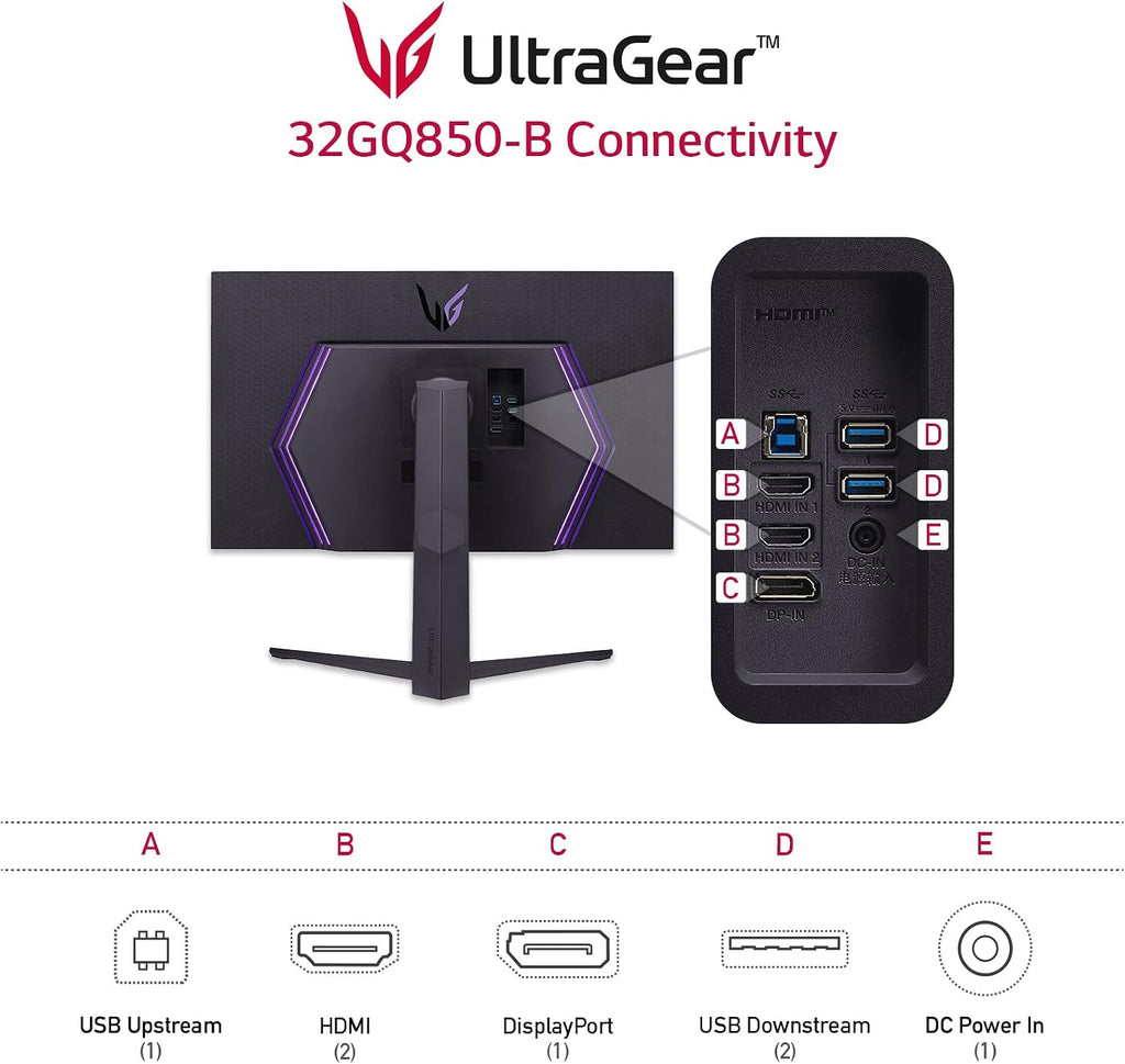 LG Ultragear FHD 32-Inch Gaming Monitor 32GN50R, VA 5ms (GtG) with HDR 10 Compatibility, NVIDIA G-SYNC, and AMD FreeSync Premium, 165Hz, Black
