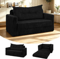 HABUTWAY Folding Sofa Bed, 2 in 1 Convertible Sleeper Chair with Pillow, Portable Fold Out Chair Bed with Armrest, Comfy Floor Couch, Lazy Sofa for Living Room Bedroom Dorm Home Office, Black