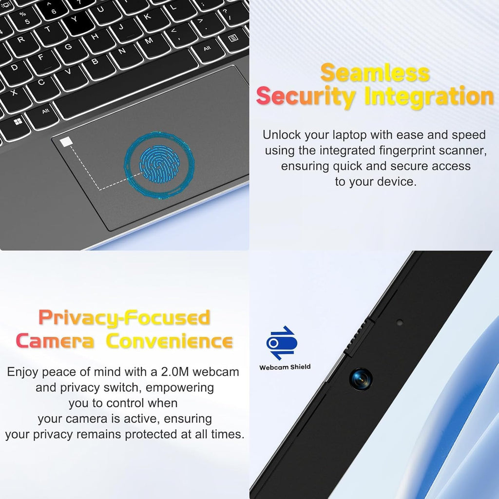 NIMO 15.6 FHD-IPS-Business-Laptop 16GB RAM 1TB SSD 12th Gen Intel Core i3-1215U (6-Cores Up to 4.4GHz Beat i5-1135G7) Fingerprint, Computer with Backlit Keyboard Wi-Fi 6 Win 11 Gray