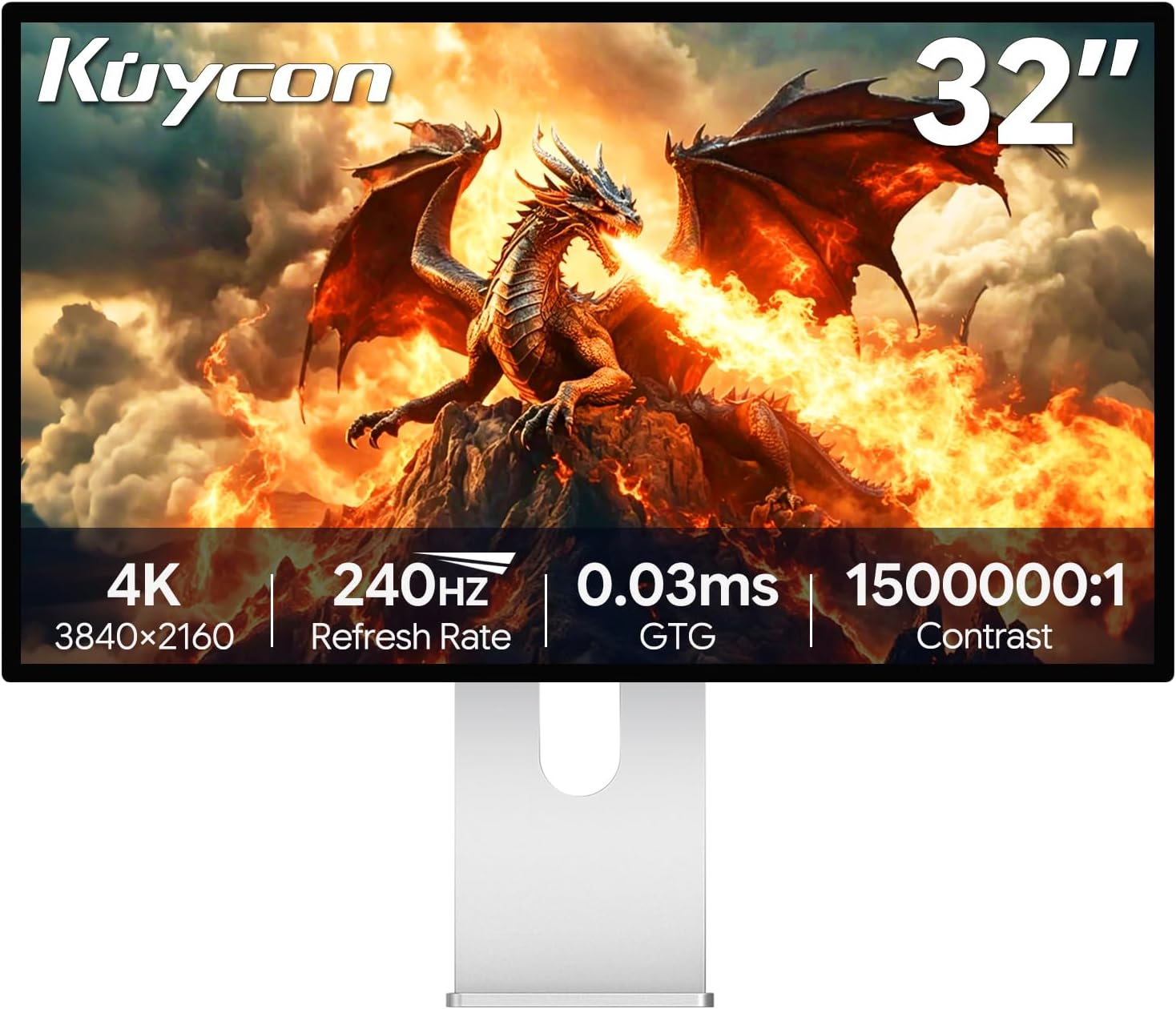 Q32S 32' 4K 240Hz QD-OLED Glossy Monitor, 0.03ms, 99% sRGB, 99% DCI-P3, 10-Bit Color, HDR, 1500000:1 Contrast Ratio, Eye Care (Honeycomb - with Stand)