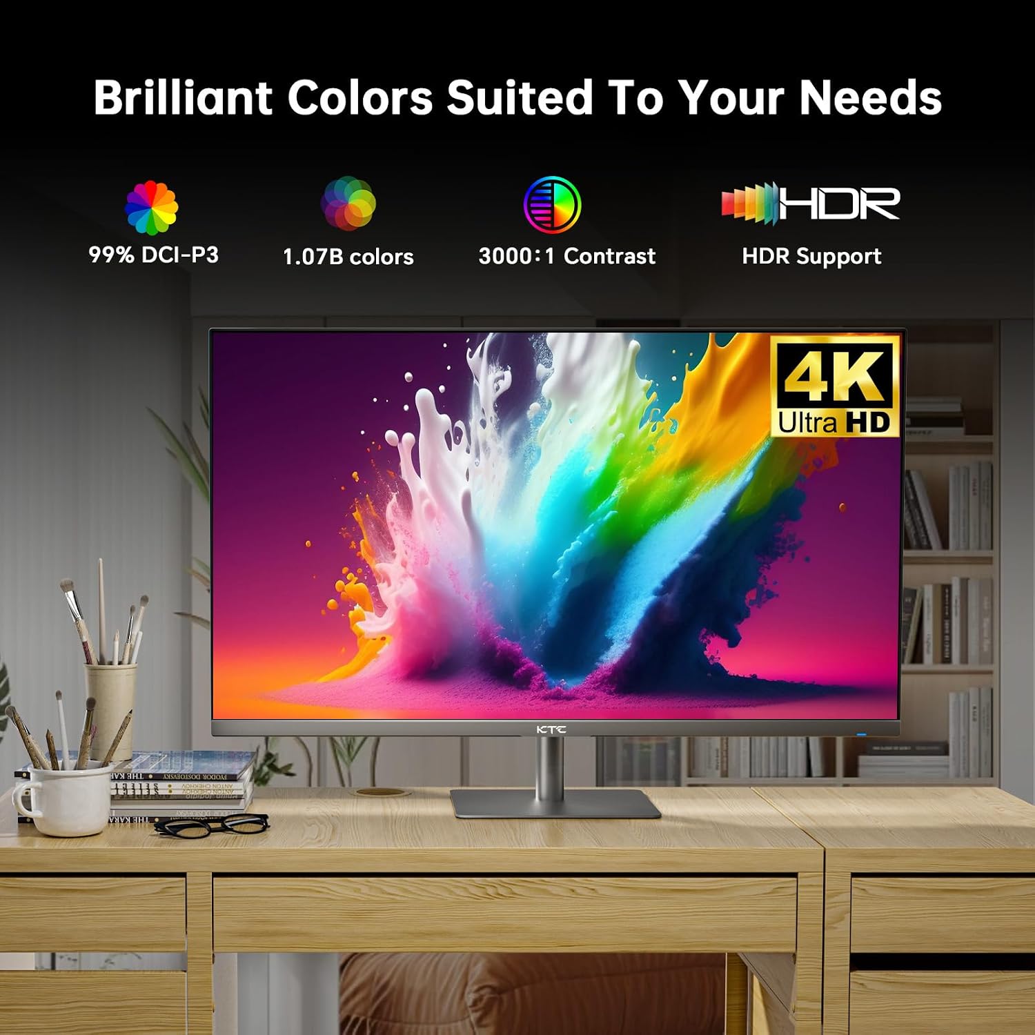 KTC 32 Inch 4K Smart Monitor, Google System UHD (3840x 2160) Smart Monitor with Speakers, Netflix Licensed, Type-C 65W PD, WirelessDisplay, HDR, Hey Google Voice Remot, VESA Support (Renewed)