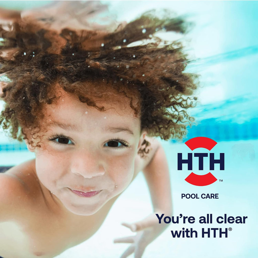 HTH 42055W Pool Care 3' Chlorine Tabs Advanced, Individually Wrapped Tablets - Swimming Pool Sanitizer with Clarifier & Algaecide, Destroys Bacteria & Algae, Delivers Clear Water All Season, 25 lbs