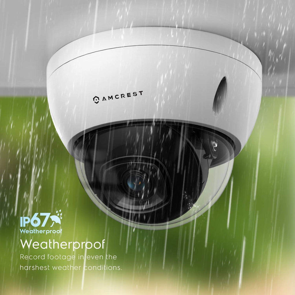 Amcrest 5MP Security Camera System, 4K 8CH PoE NVR, (4) x 5-Megapixel 2.8mm Wide Lens Weatherproof Metal Vandal Dome PoE IP Cameras, Pre-Installed 2TB Hard Drive, NV4108E-IP5M-D1188EW4-2TB (White)