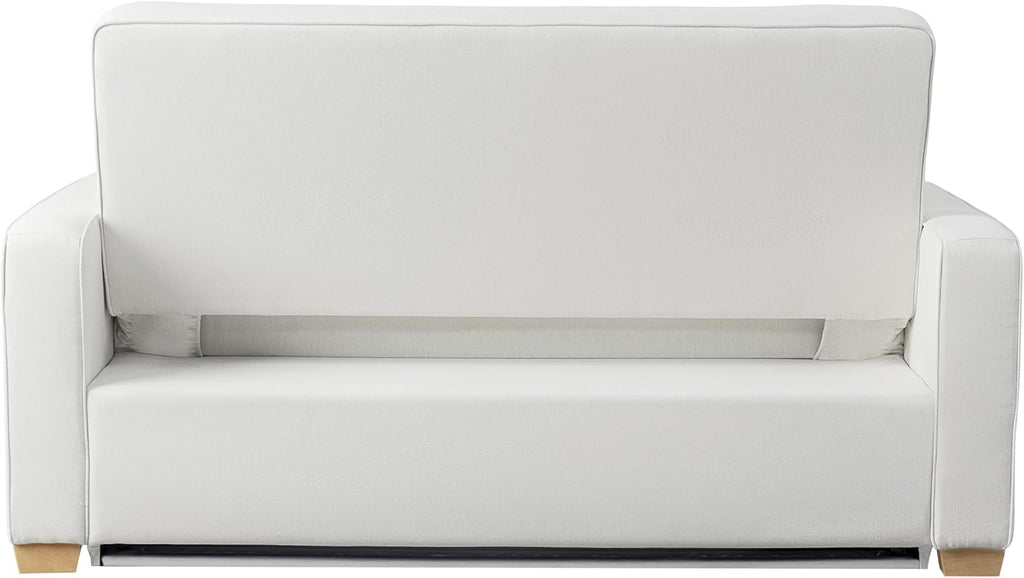 Serta® Ainsley Convertible Loveseat Sleeper Sofa – 3-in-1 Loveseat, Lounger & Queen-Size Sofa Bed, Pull-Out Sleeper Couch with DreamCoils®, Easy Assembly, Oyster Fabric