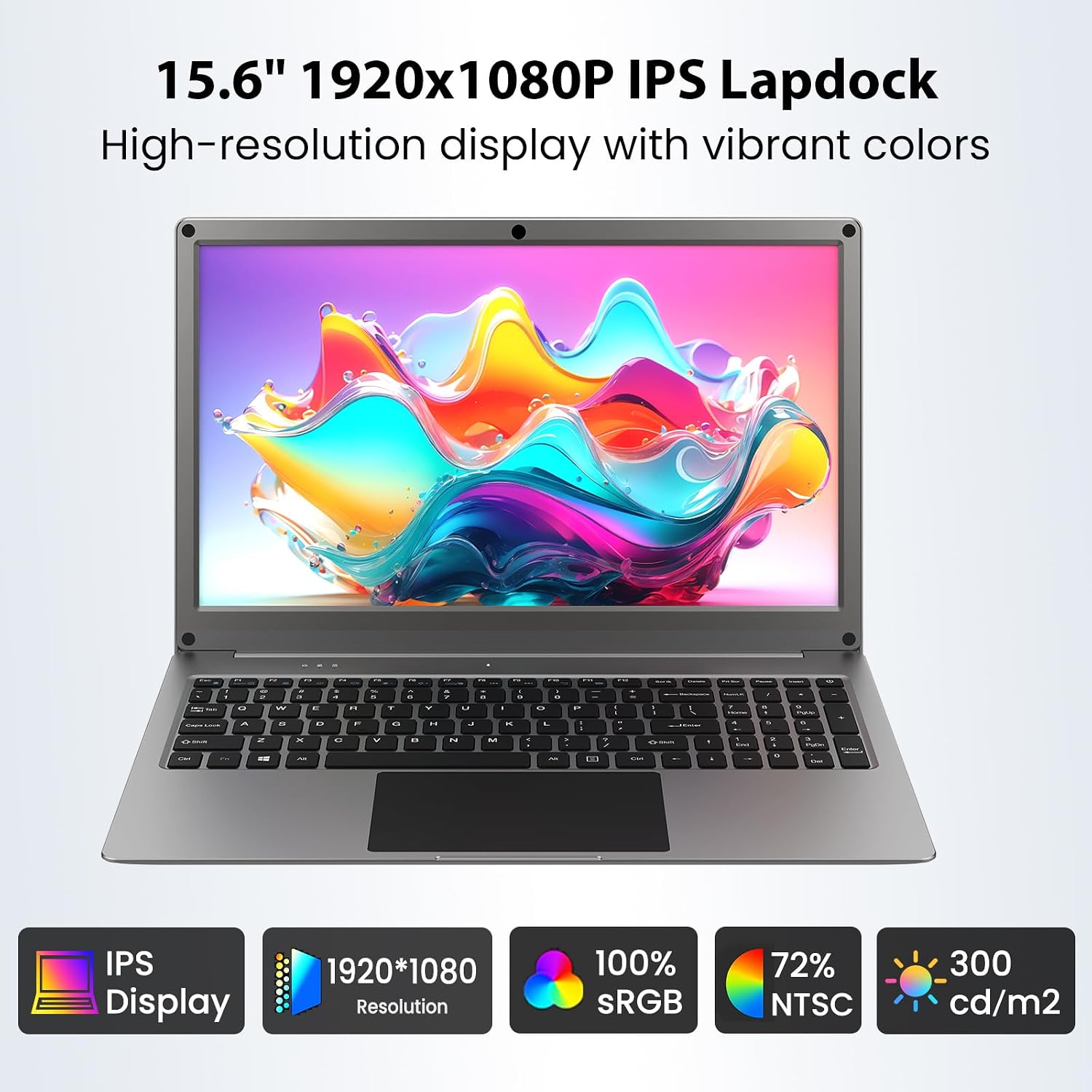 ELECROW Portable Monitor with Keyboard, 15.6 Inch Lapdock Display with Built-in Battery, 1080P FHD USB C Monitors with RPi5 & Jetson Adapters Compatible with Raspberry Pi, PC, Phone, Mac, Game Console