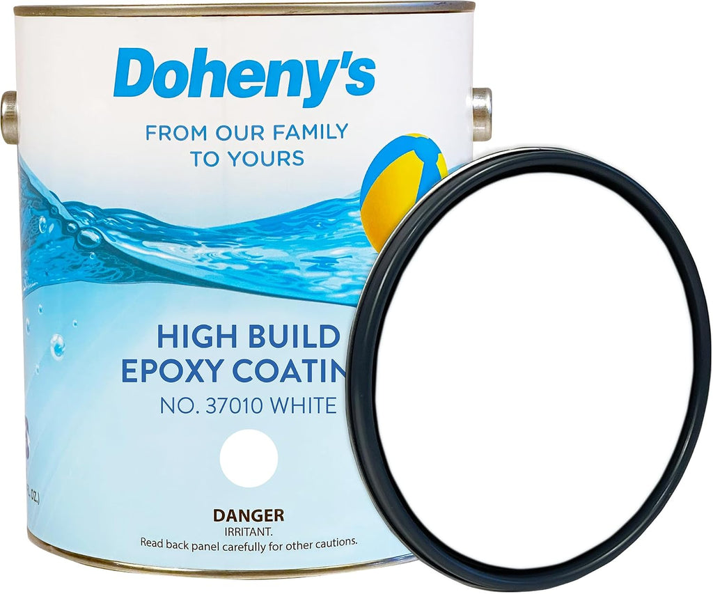 Doheny's Pro-Grade High Build Self-Priming Epoxy Swimming Pool Paint | Formulated for Excellent Stain, Chemical, and Abrasion Resistance | VOC Compliant (White)