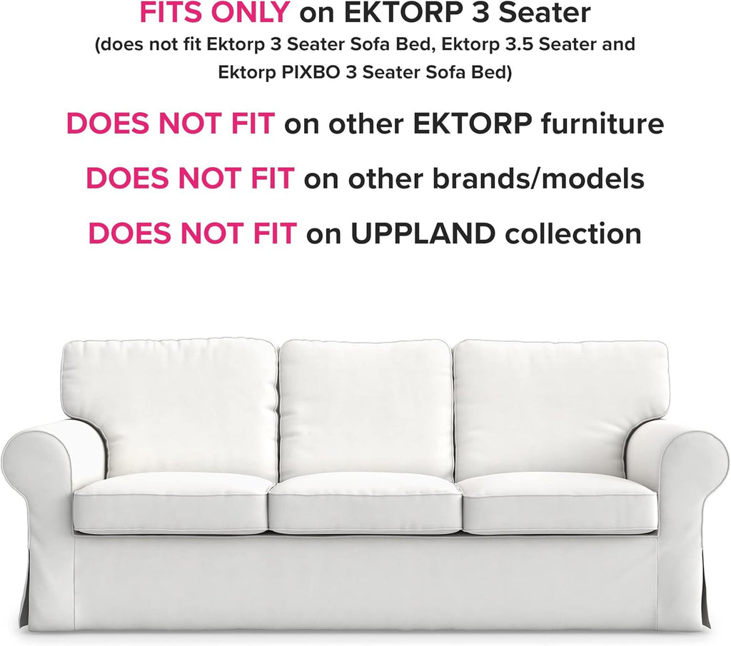 Ektorp Sofa Cover Replacement for IKEA Ektorp Sofa Cover 3 Seat, Ektorp Couch Cover, Ektorp Cover Only!(Daily Blue)