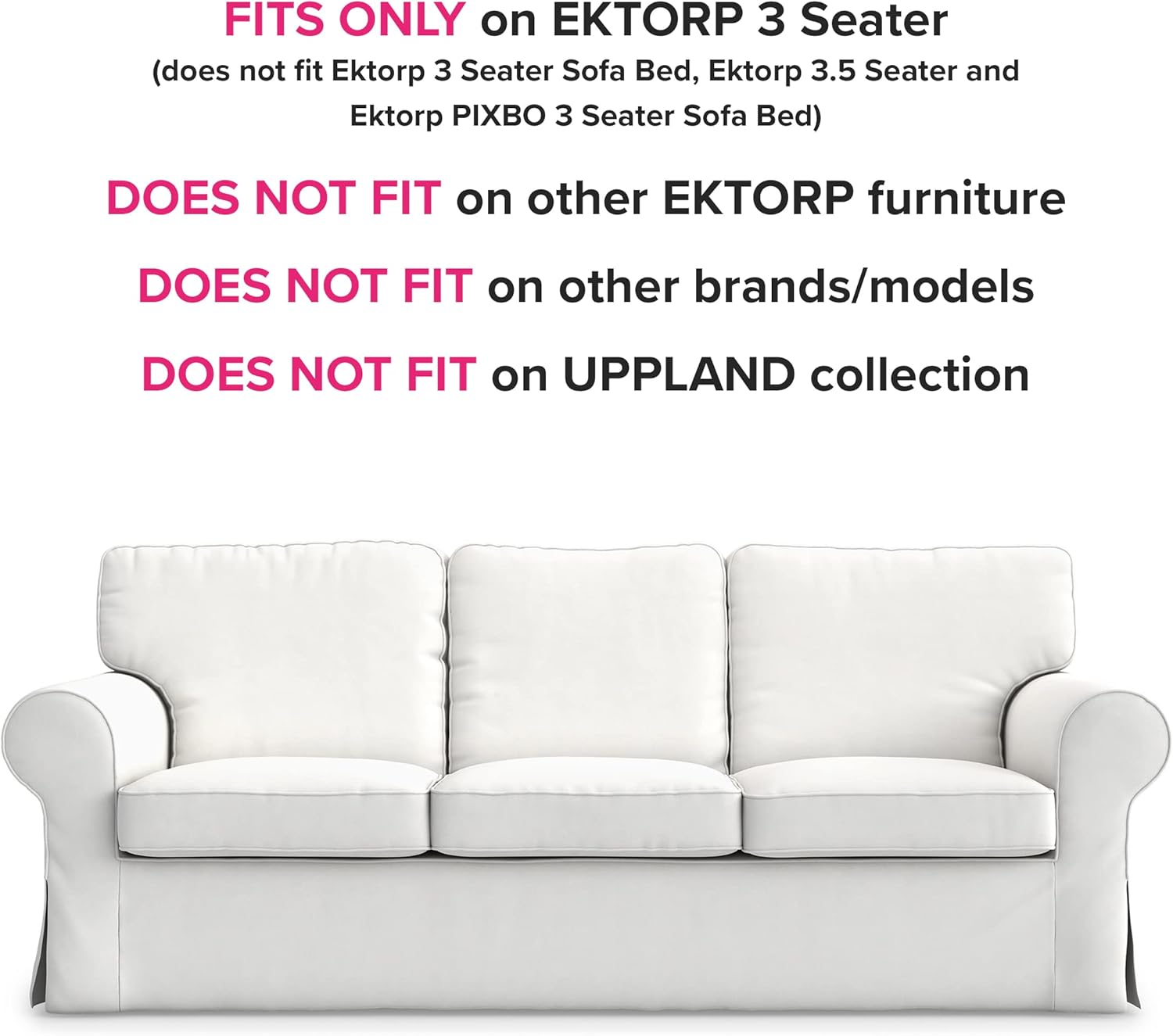 Ektorp Sofa Cover Replacement for IKEA Ektorp Sofa Cover 3 Seat, Ektorp Couch Cover, Ektorp Cover Only!(Daily Blue)