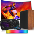 HP Dark Dual Premium Desktop Computer PC – AMD Processor,16GB RAM,512GB SSD,24 Inch Curved Monitor,RGB Keyboard with AI Copilot Key and Mouse,RGB Soundbar,Windows 11(Renewed)