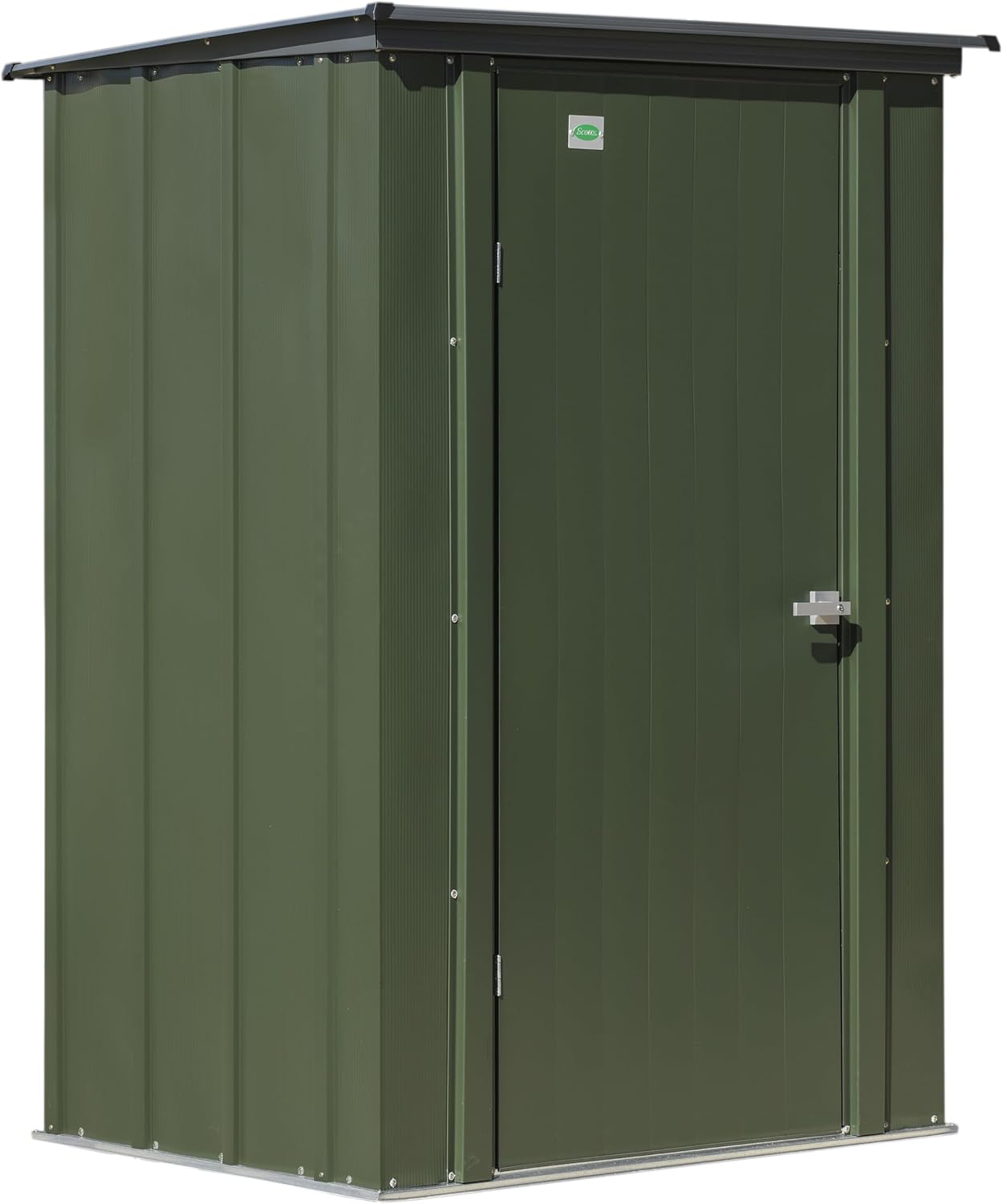 Scotts 4' x 3' x 6' Garden Storage Cabinet, Compact Outdoor Lockable Metal Shed Kit for Backyard, Patio, and Lawn