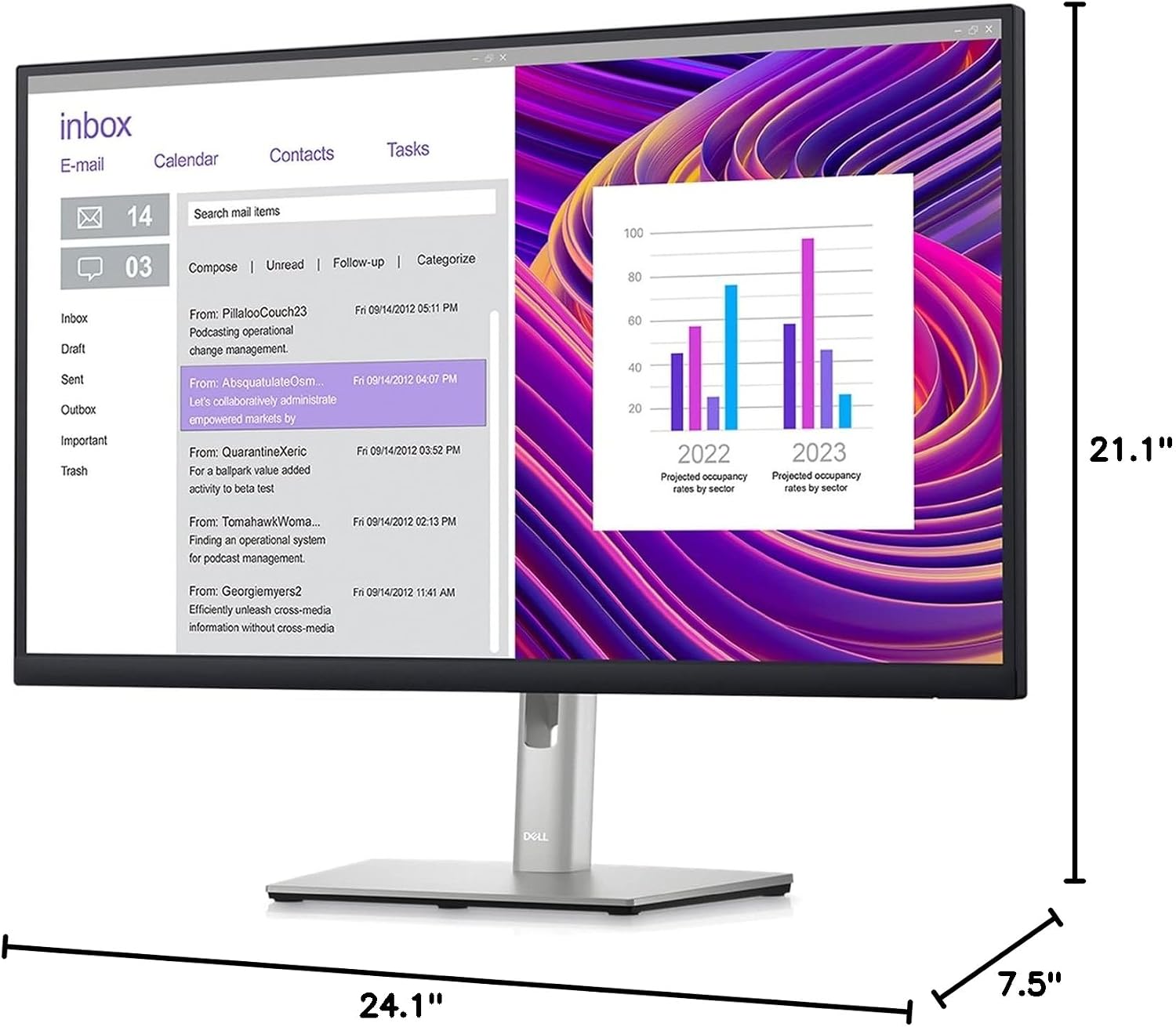 Dell P2723DE 27' QHD WLED LCD Monitor - 16:9 - Black, Silver