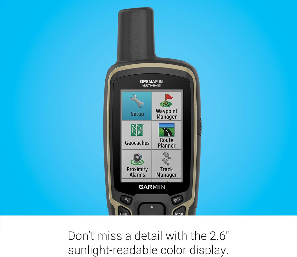 Garmin GPSMAP 65, Button-Operated Handheld with Expanded Satellite Support and Multi-Band Technology, 2.6' Color Display, 010-02451-00 (Renewed)