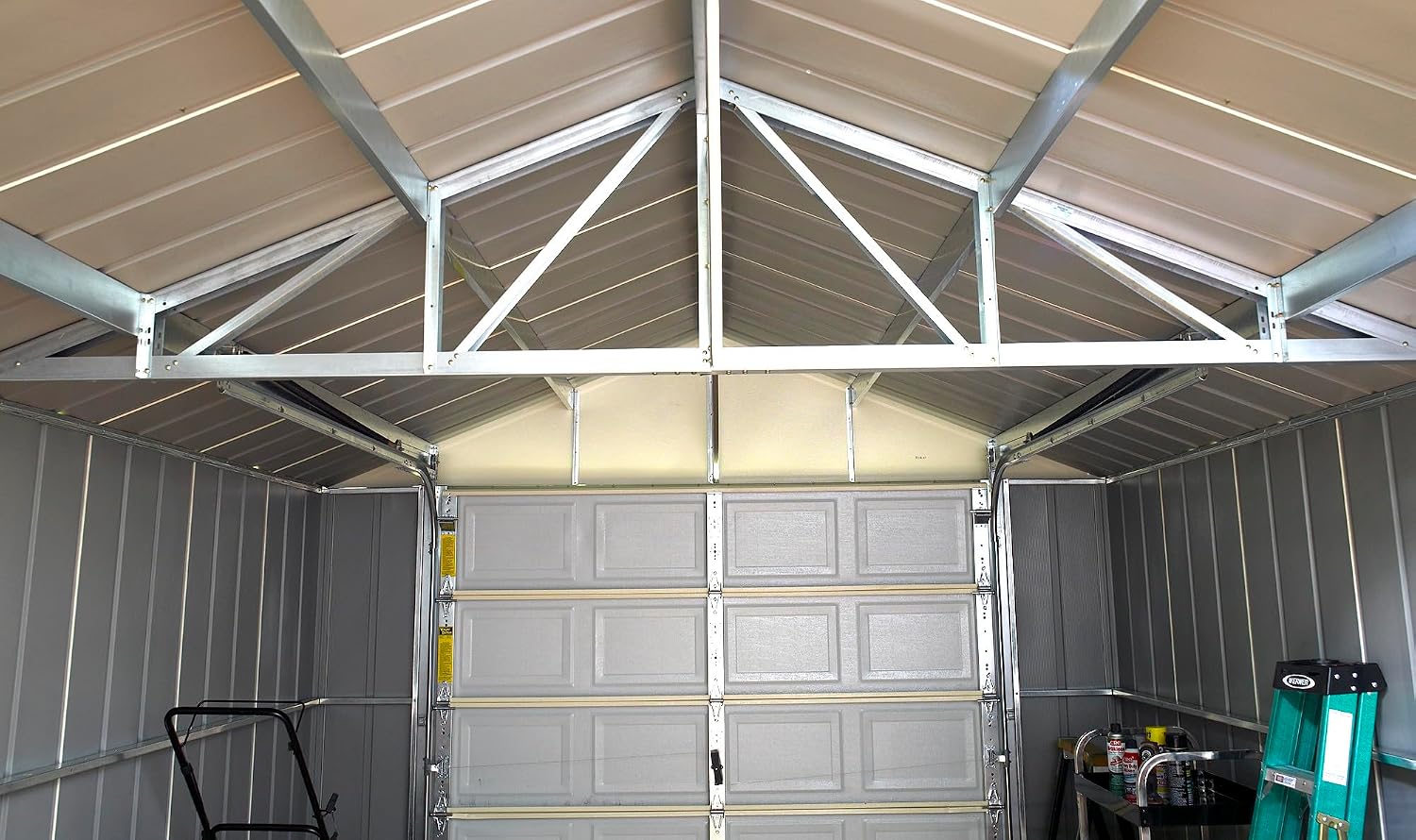 Arrow Shed 12' x 10' Murryhill Garage Galvanized Steel Extra Tall Walls Prefabricated Shed Storage Building, 12' x 10', Flute Gray