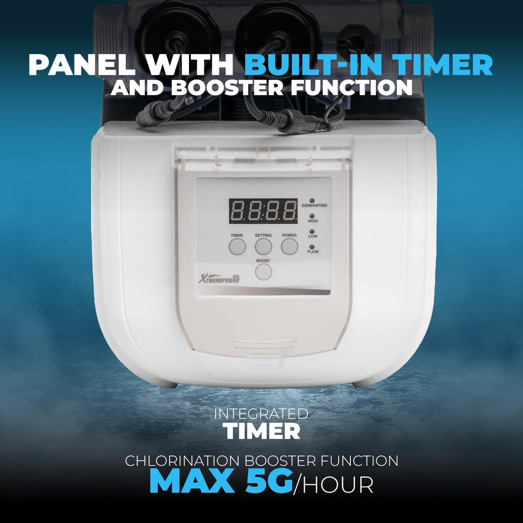 XtremepowerUS Above Ground Pool Salt Water System, Saltwater Chlorinator Built-in Timer for Above Ground Swimming Pool up to 15,000 Gallons with E.C.O. Salt Cell Genertaor