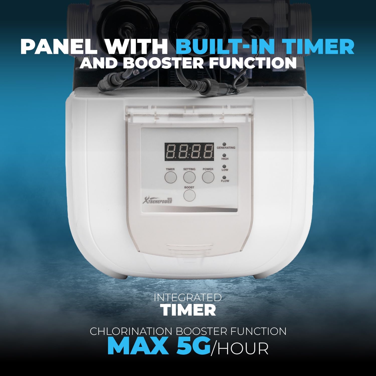 XtremepowerUS Above Ground Pool Salt Water System, Saltwater Chlorinator Built-in Timer for Above Ground Swimming Pool up to 15,000 Gallons with E.C.O. Salt Cell Genertaor