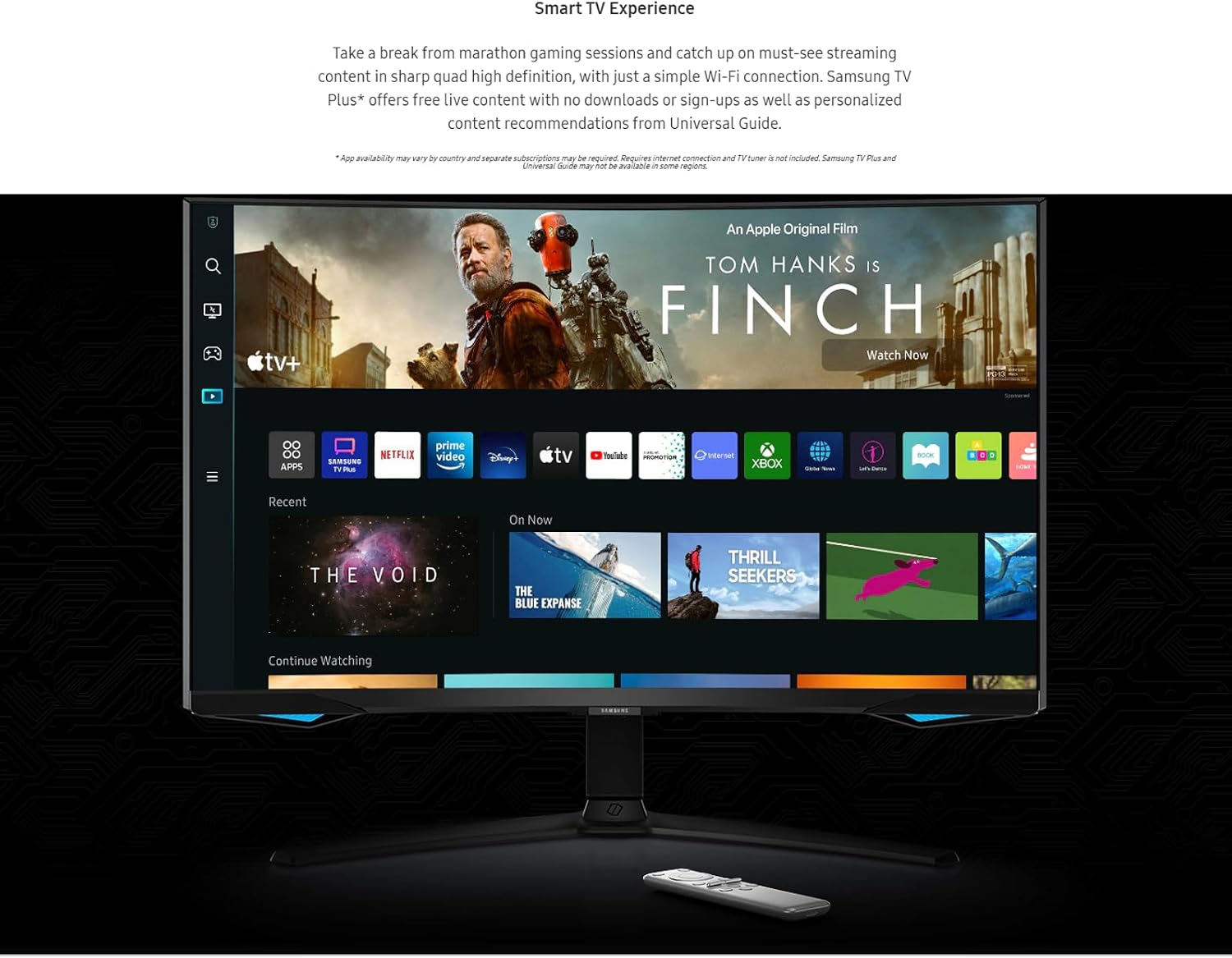 Samsung 32' Odyssey Curved Gaming Monitor | 240Hz, 1ms | QHD, HDR600 | AMD FreeSync Premium Pro | 1000R Curve | Gaming Hub, Smart TV |Includes Remote Control