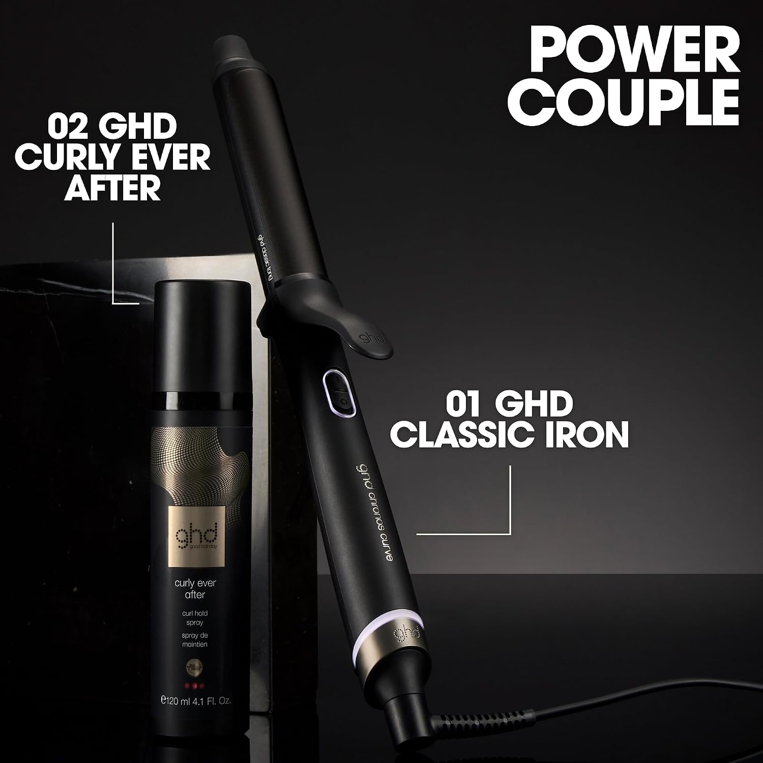 ghd Chronos Curve Curling Irons and Wands - Frizz-Free Curls with Responsive Technology & Automatic Sleep Mode